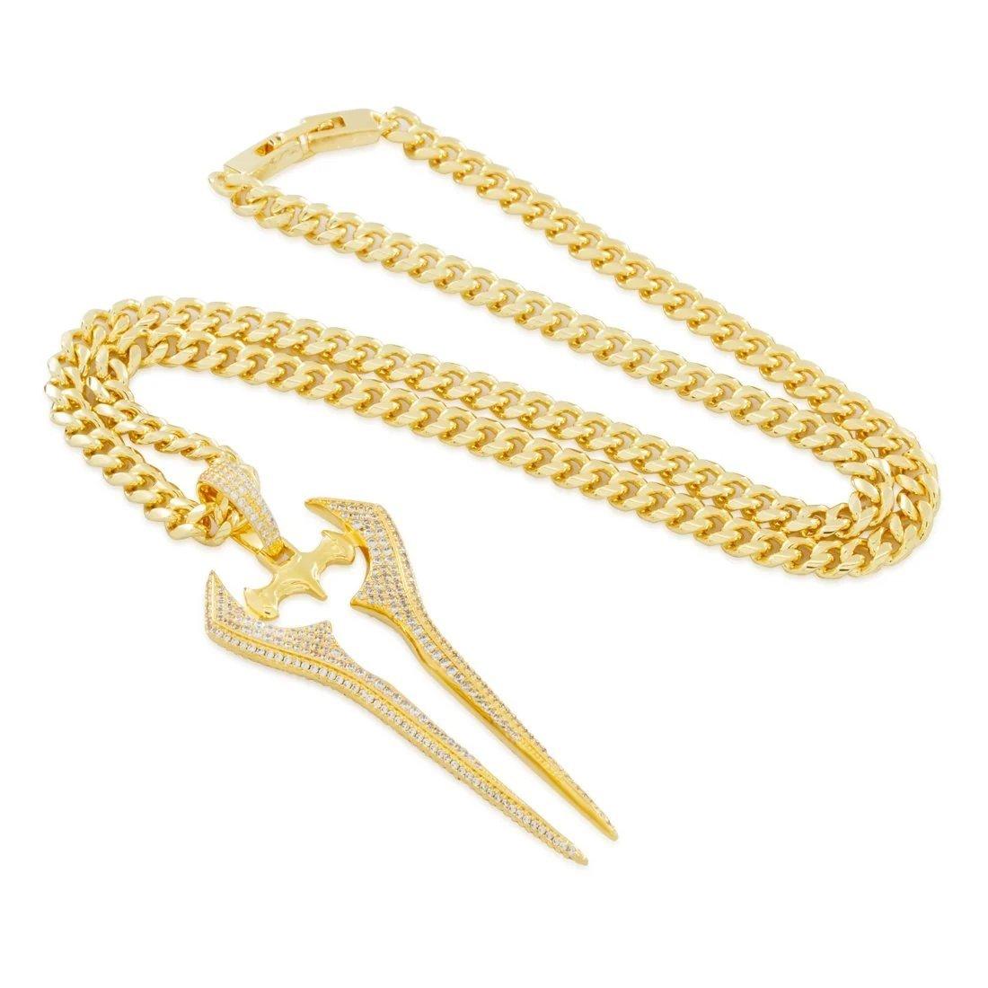 King Ice x Halo-Iced Energy Sword Necklace - GOLD
