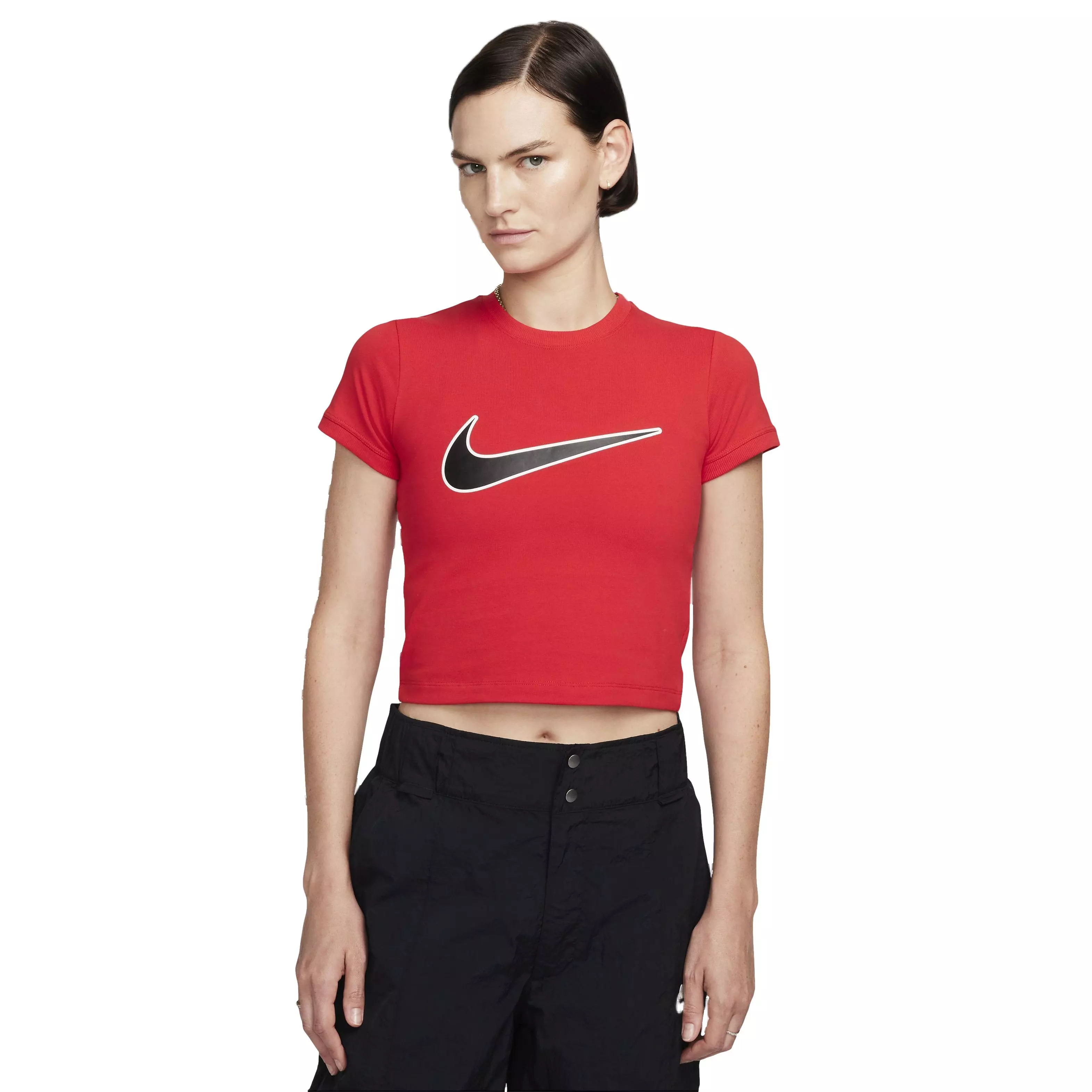Nike Women's Sportswear Cropped T-Shirt -Red - RED