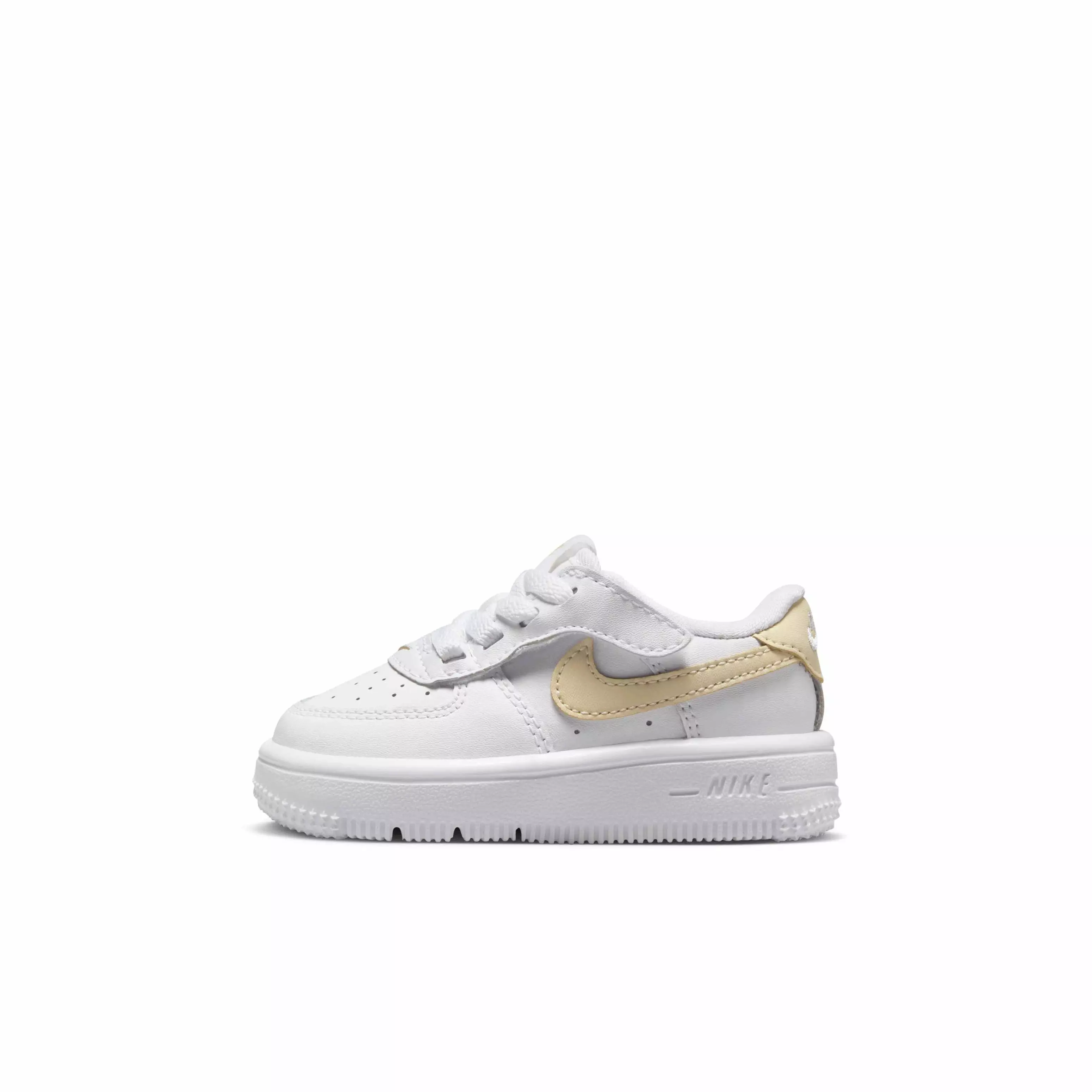 Nike Force 1 Low EasyOn "White/White/Light Khaki" Infant Boys' Shoe - WHITE/WHITE/LT KHAKI
