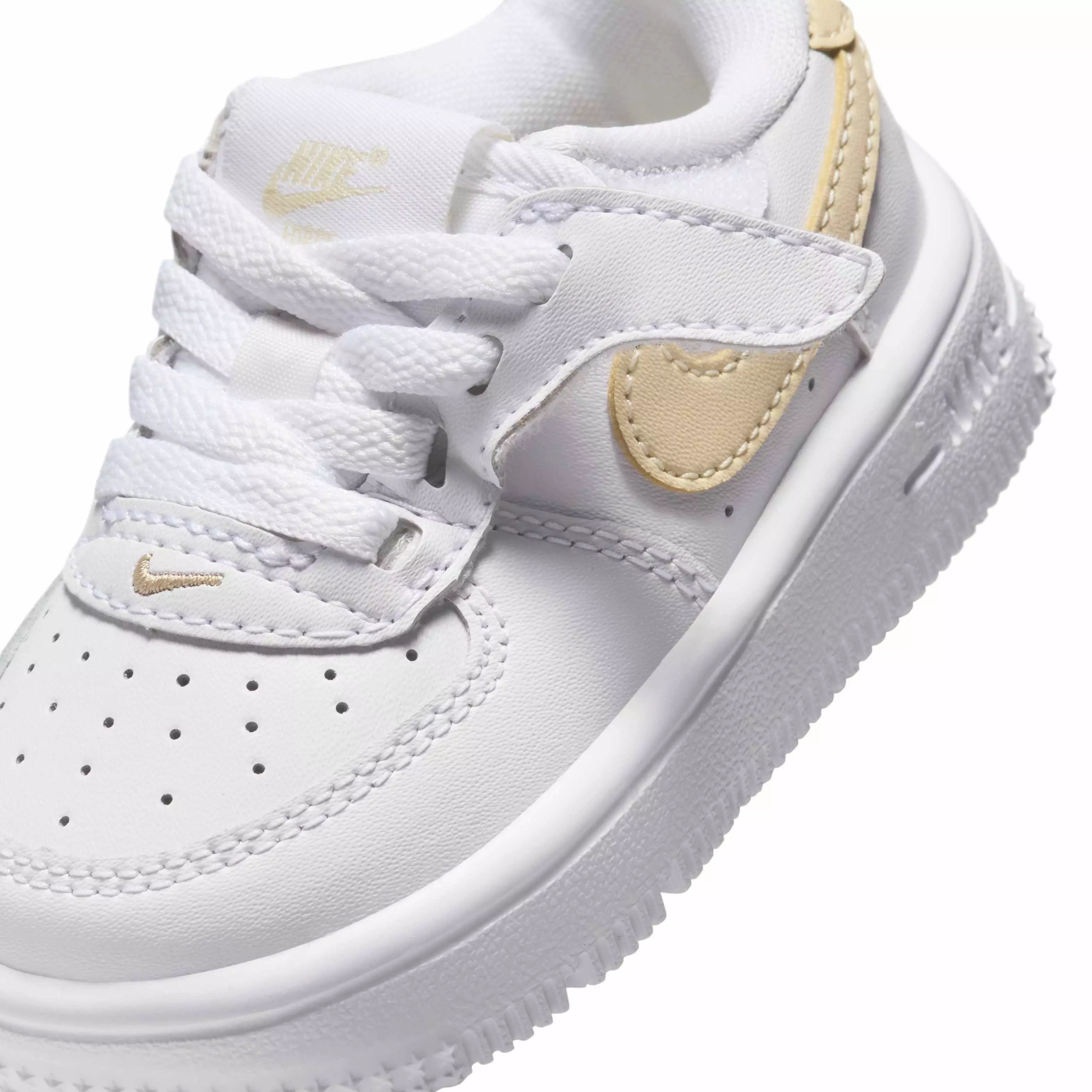 Nike Force 1 Low EasyOn "White/White/Light Khaki" Infant Boys' Shoe - WHITE/WHITE/LT KHAKI