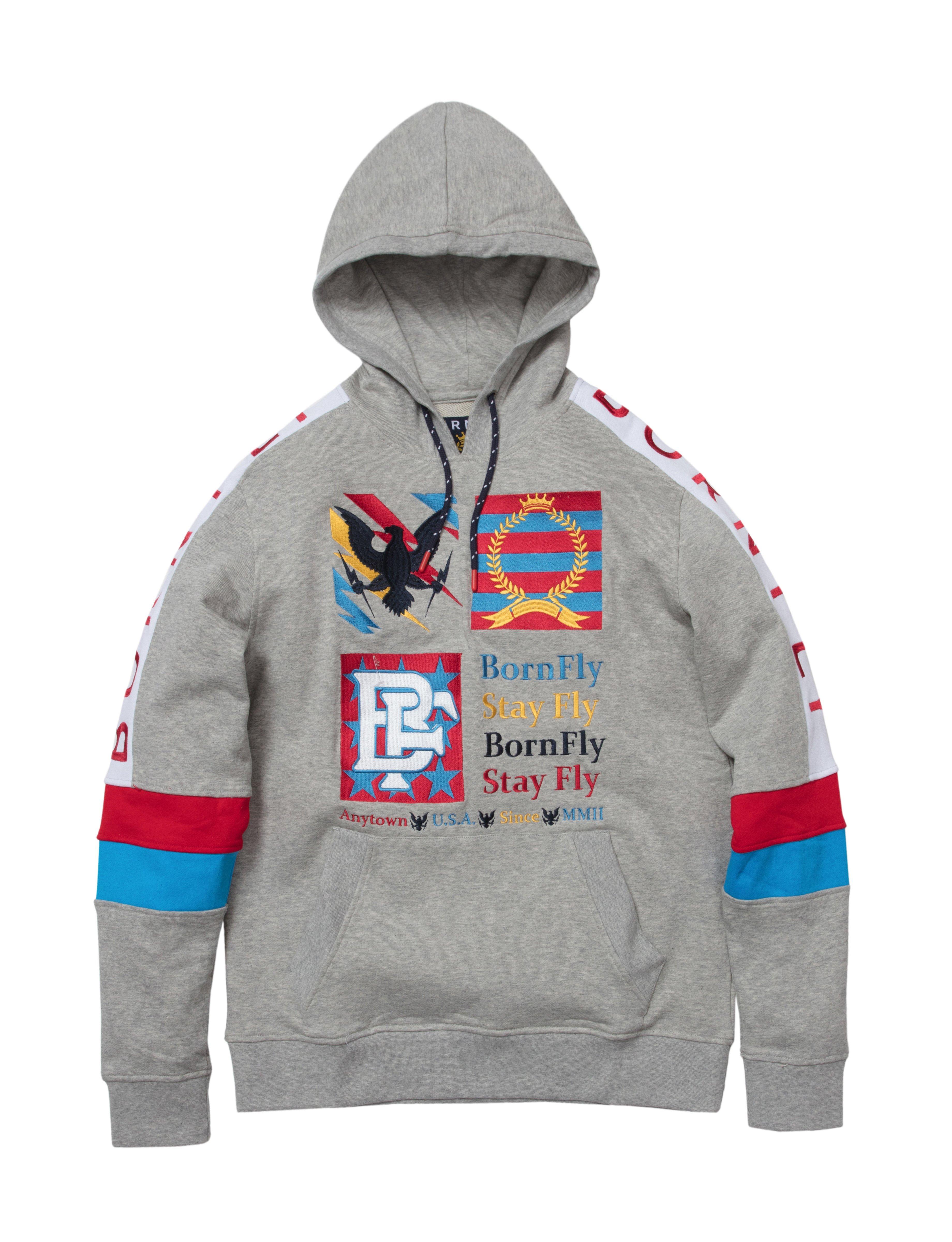 Born Fly Men's Ashod Pullover Hoodie - GREY Thumbnail View 1