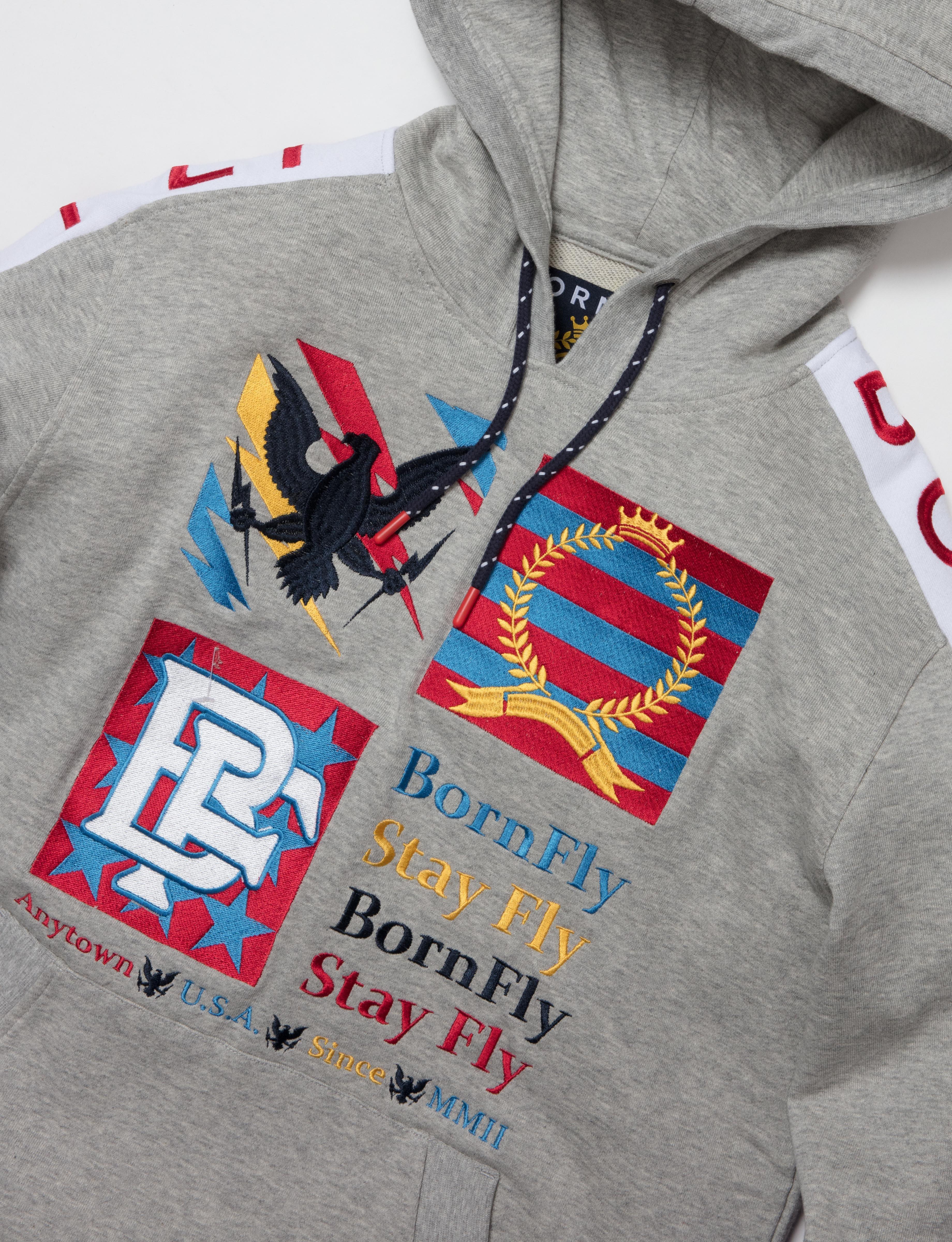 Born Fly Men's Ashod Pullover Hoodie - GREY Thumbnail View 3