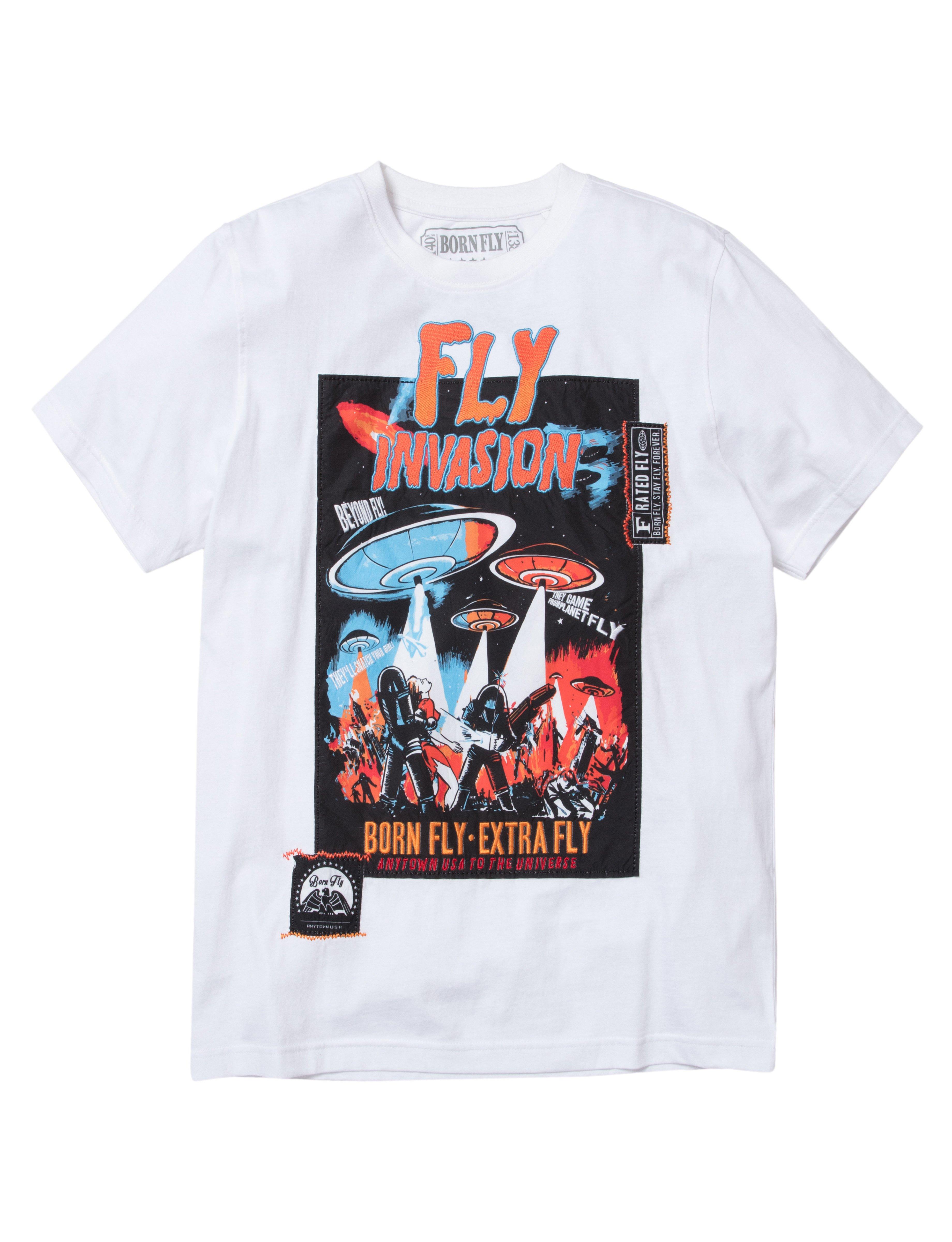 Born Fly Men's Bates Tee - WHITE Thumbnail View 1