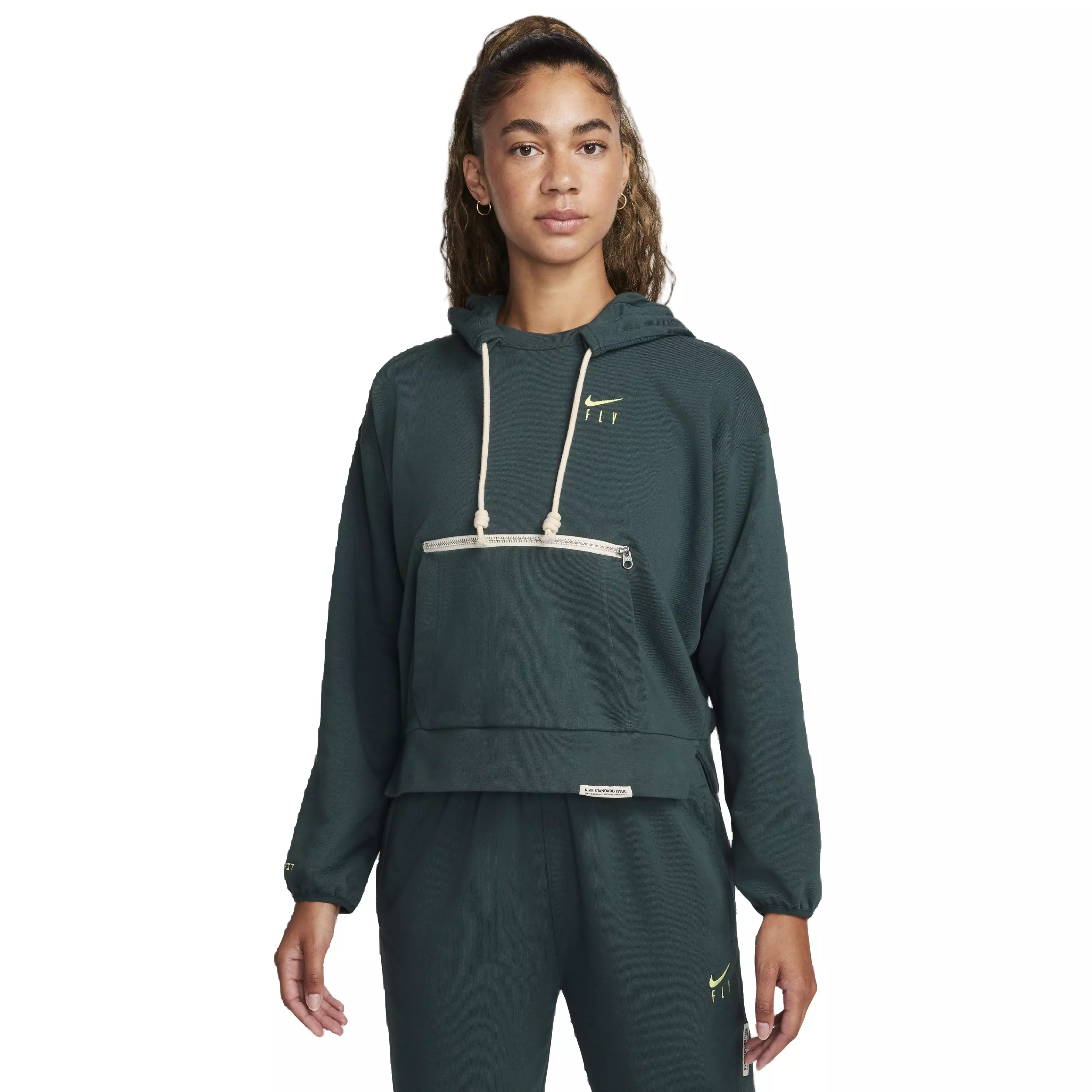 Nike Women's Dri-FIT Standard Issue Pullover Hoodie -Green - GREEN