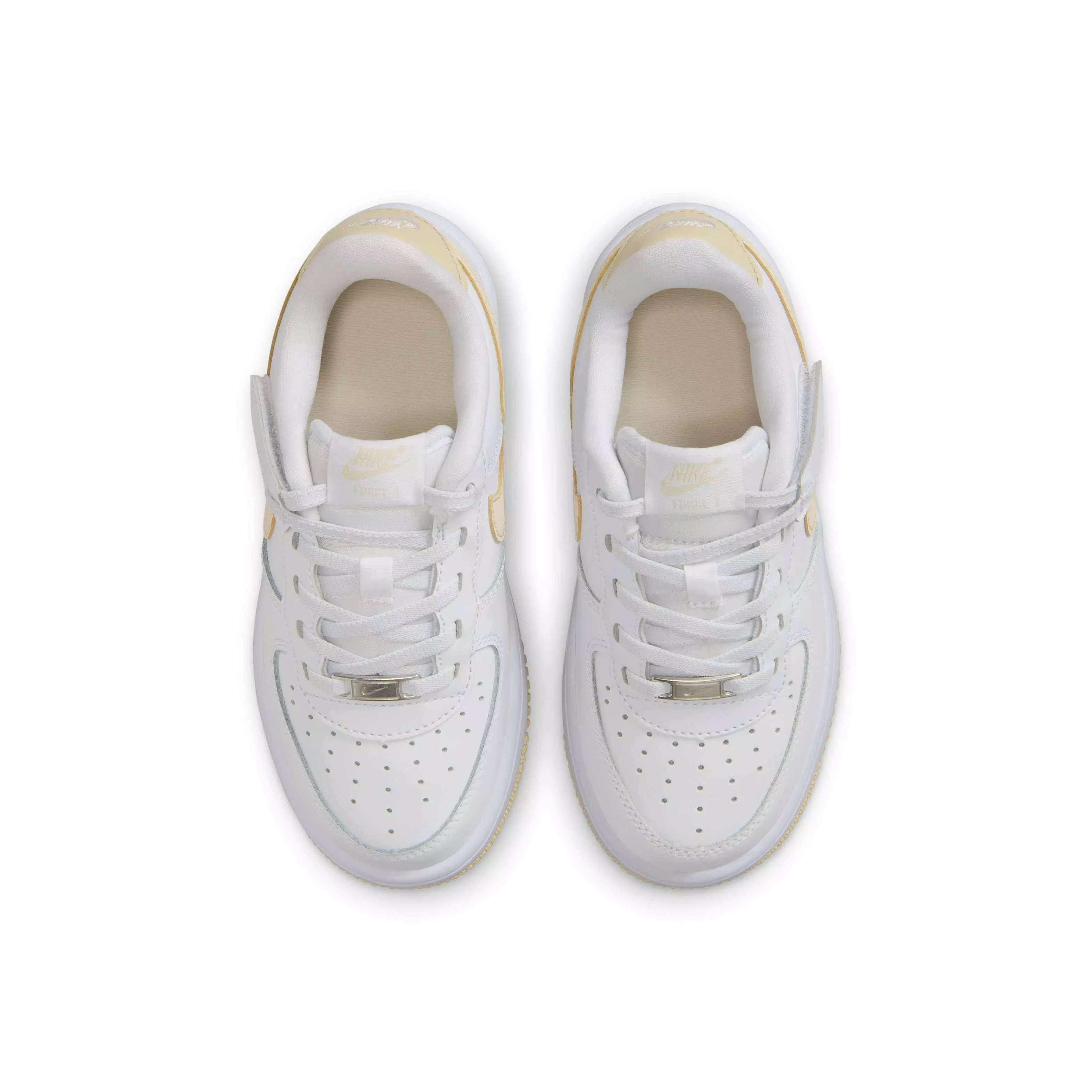 Nike Force 1 Low EasyOn "White/White/Light Khaki" Preschool Boys' Shoe - WHITE/WHITE/LT KHAKI