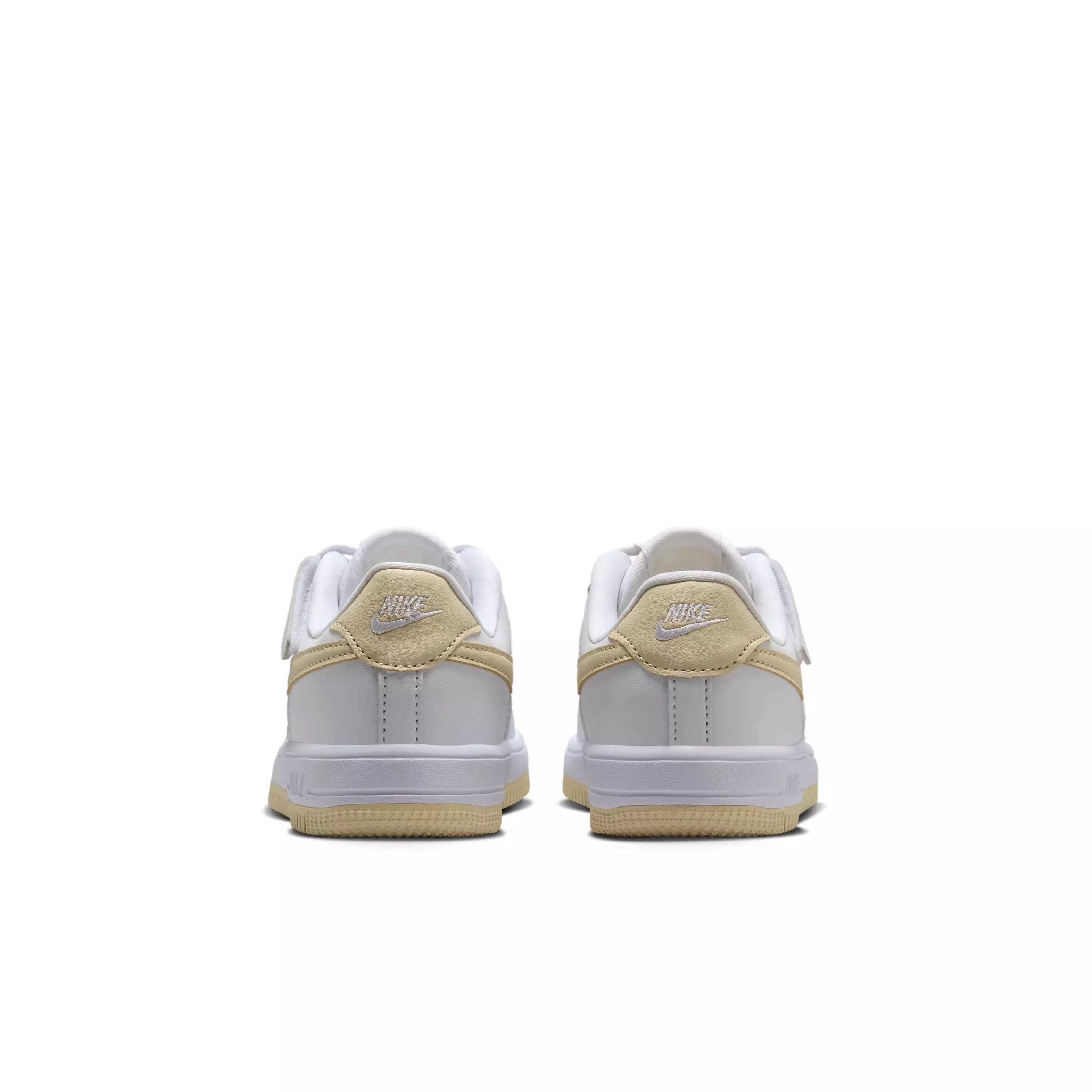 Nike Force 1 Low EasyOn "White/White/Light Khaki" Preschool Boys' Shoe - WHITE/WHITE/LT KHAKI