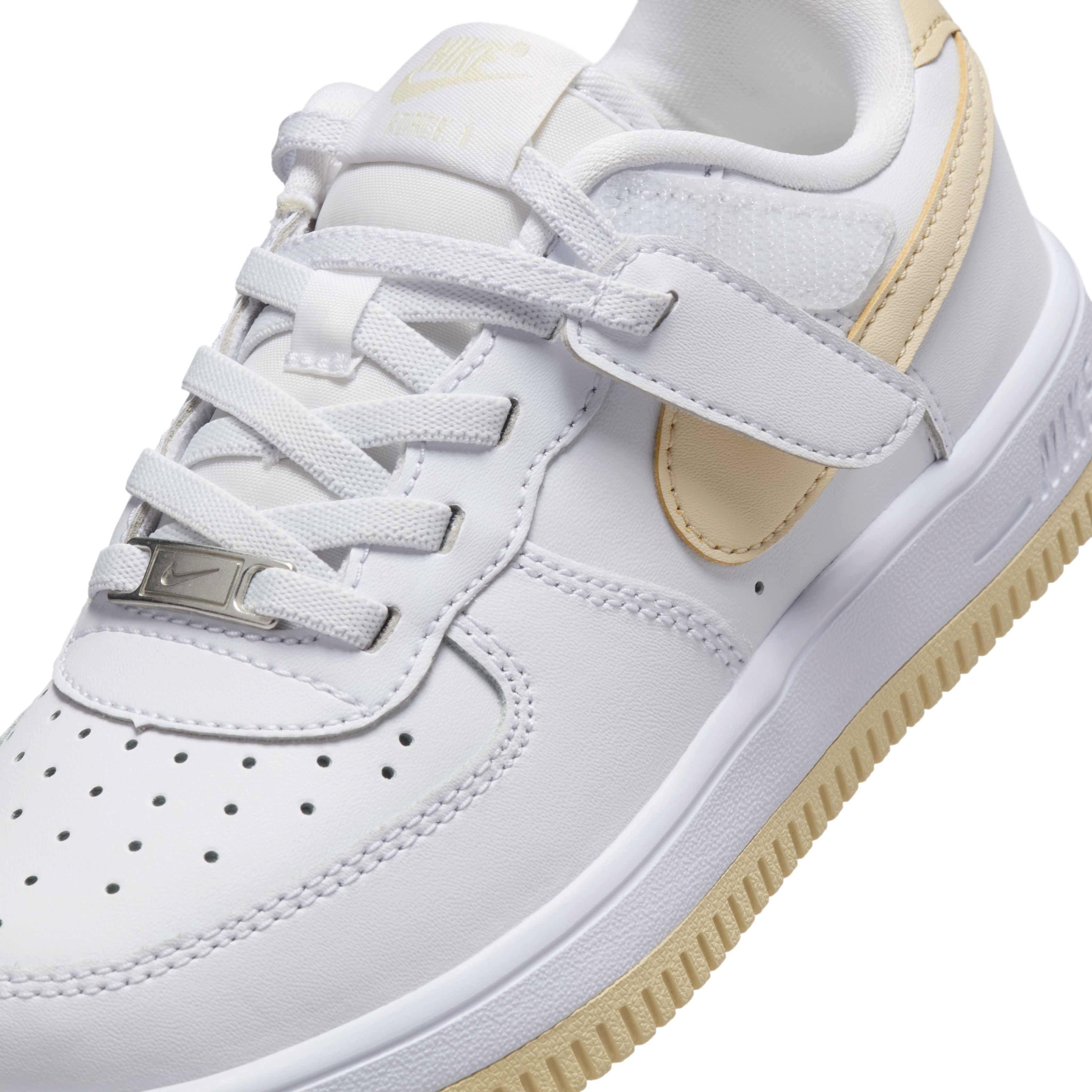 Nike Force 1 Low EasyOn Preschool Boys' "White/White/Light Khaki" Shoe