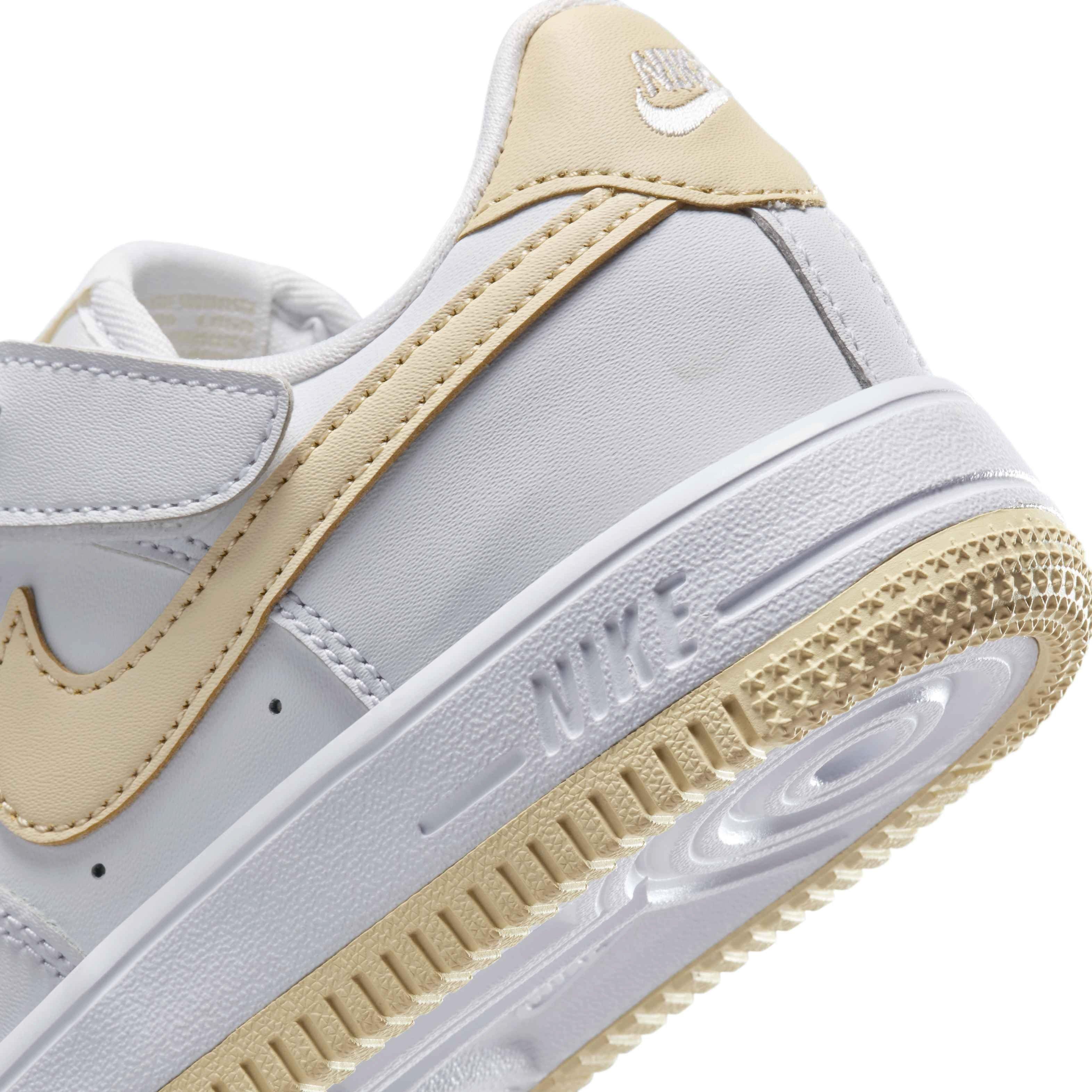 Nike Force 1 Low EasyOn Preschool Boys' "White/White/Light Khaki" Shoe