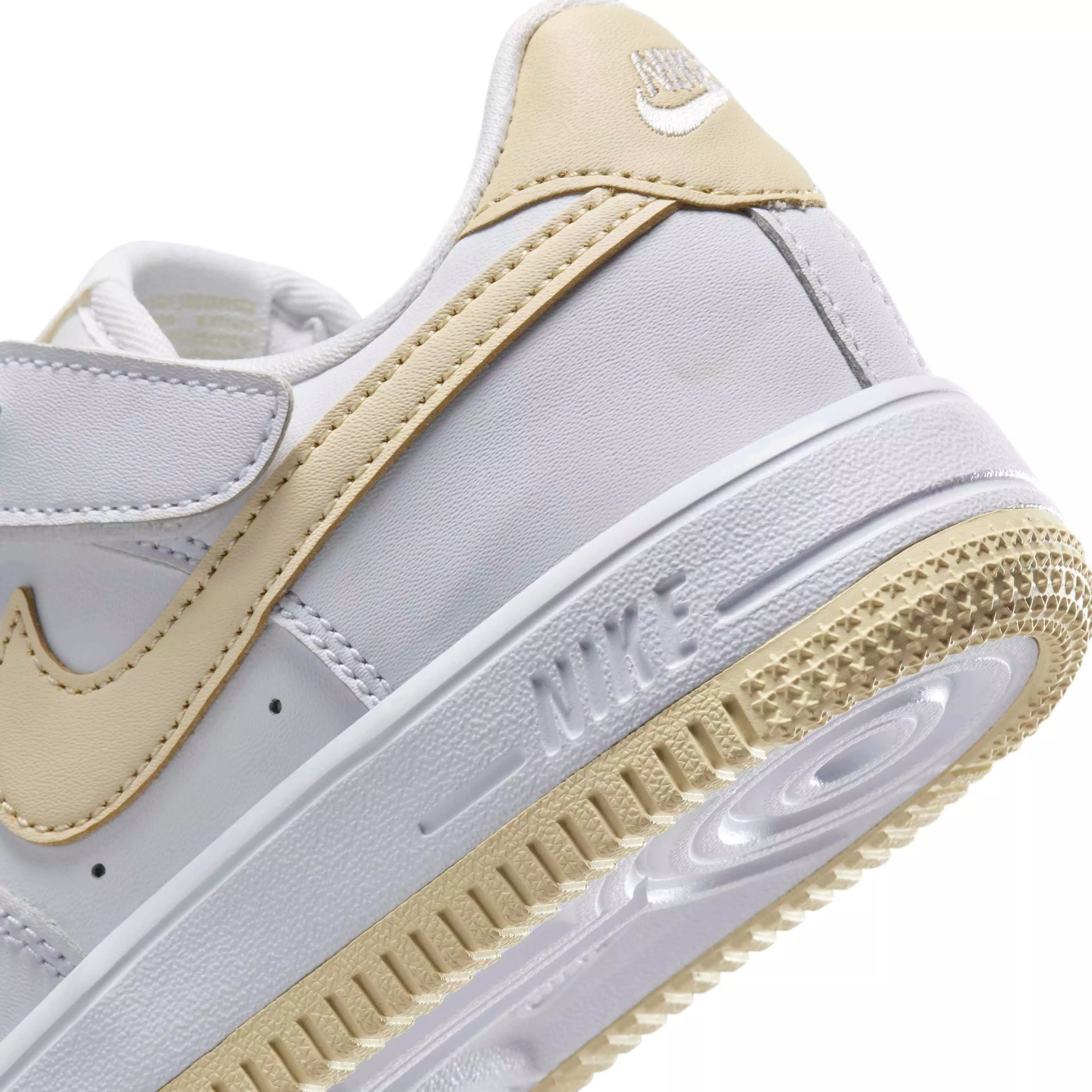 Nike Force 1 Low EasyOn "White/White/Light Khaki" Preschool Boys' Shoe - WHITE/WHITE/LT KHAKI