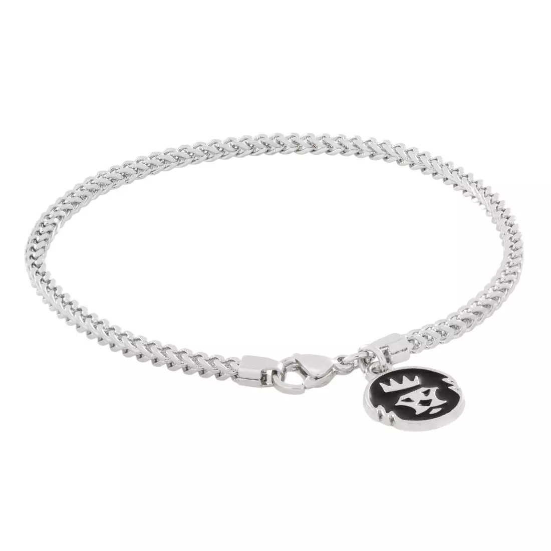 King Ice 3mm Franco Bracelet - WHITE GOLD