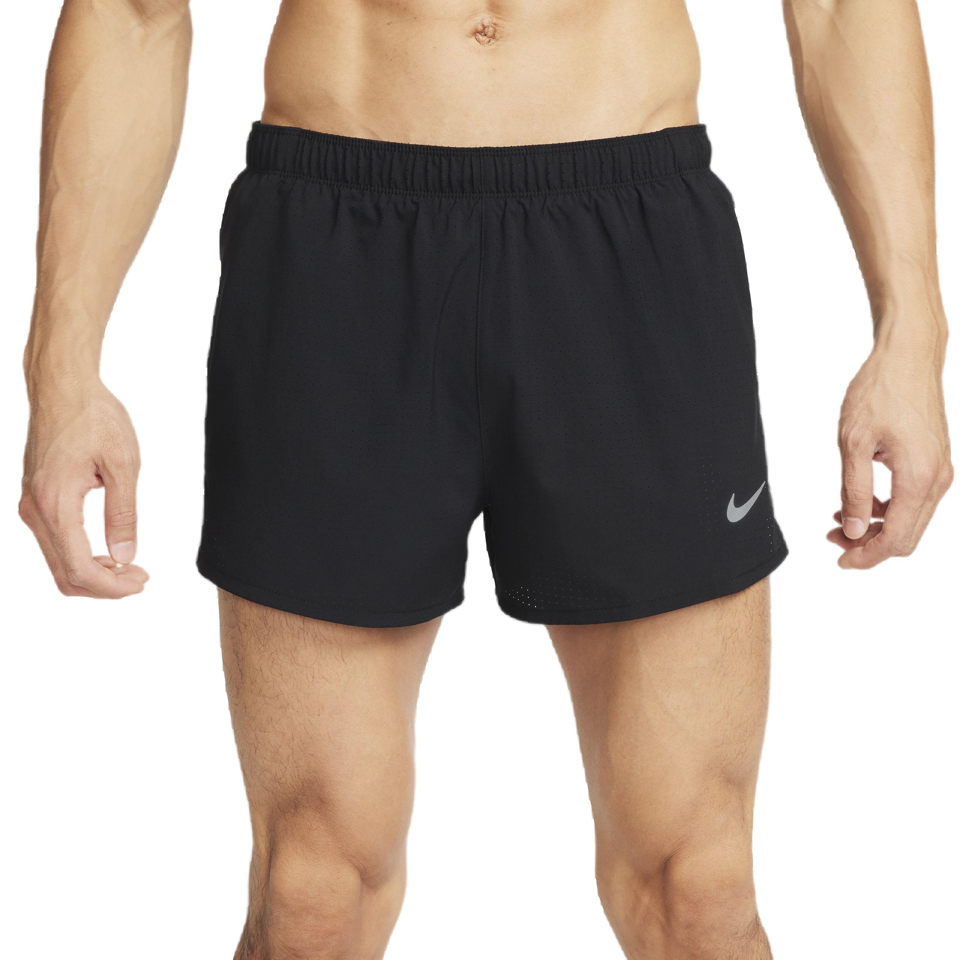 Nike Men's Dri-FIT Fat 3" Brief-Lined Running Shorts - BLACK Thumbnail View 1