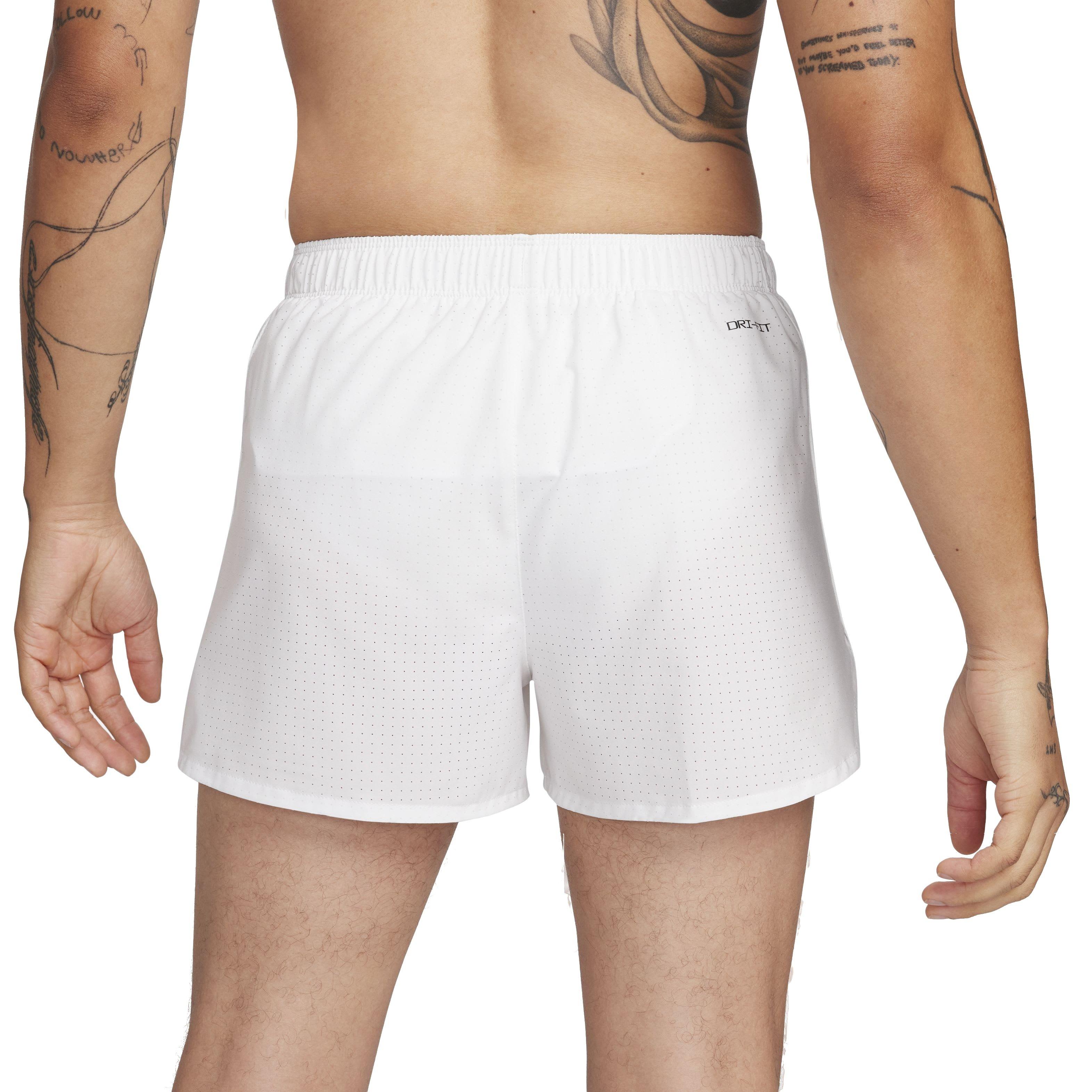 Nike Men's Dri-FIT Fat 3" Brief-Lined Running Shorts - WHITE Thumbnail View 2