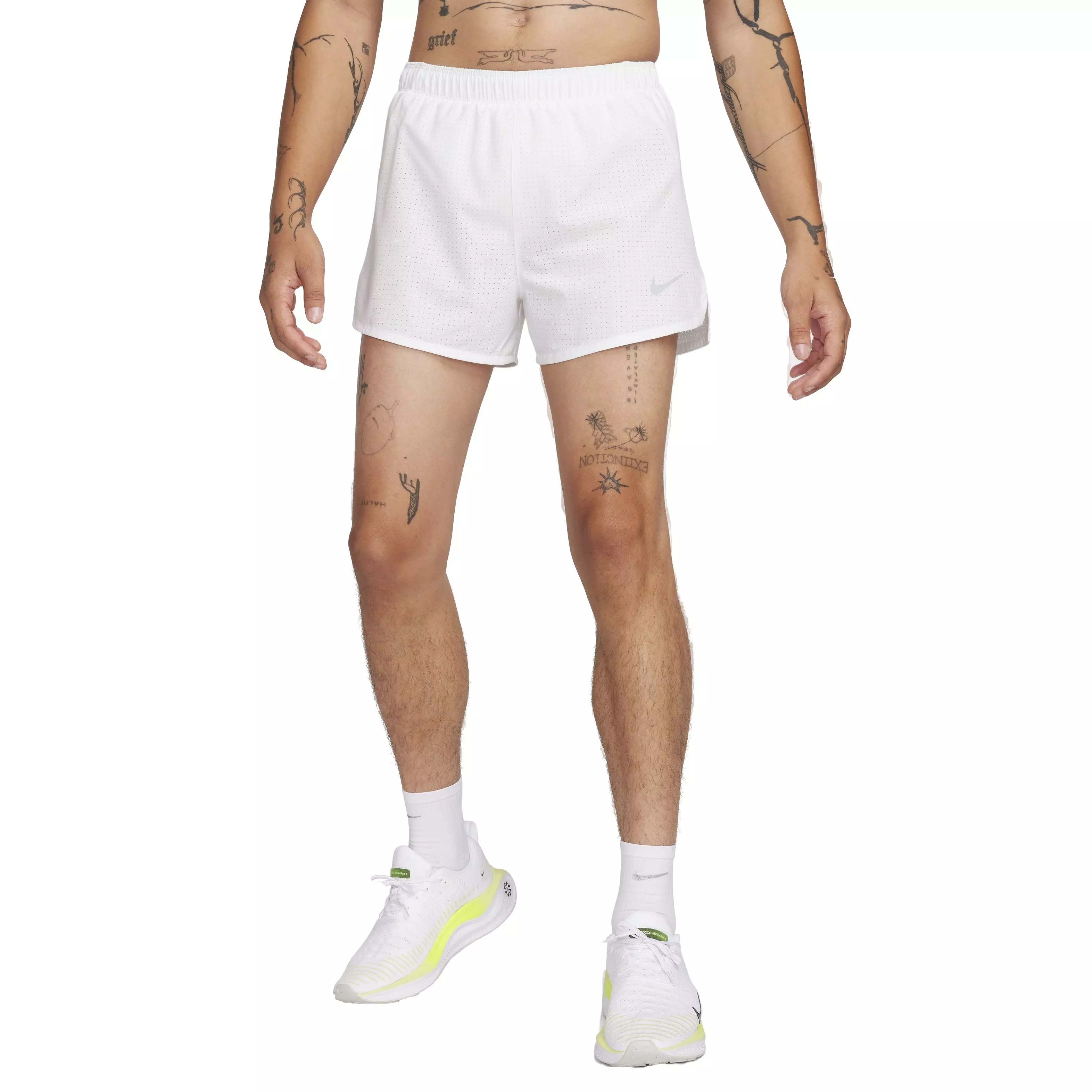 Nike Men's Dri-FIT Fat 3" Brief-Lined Running Shorts - WHITE