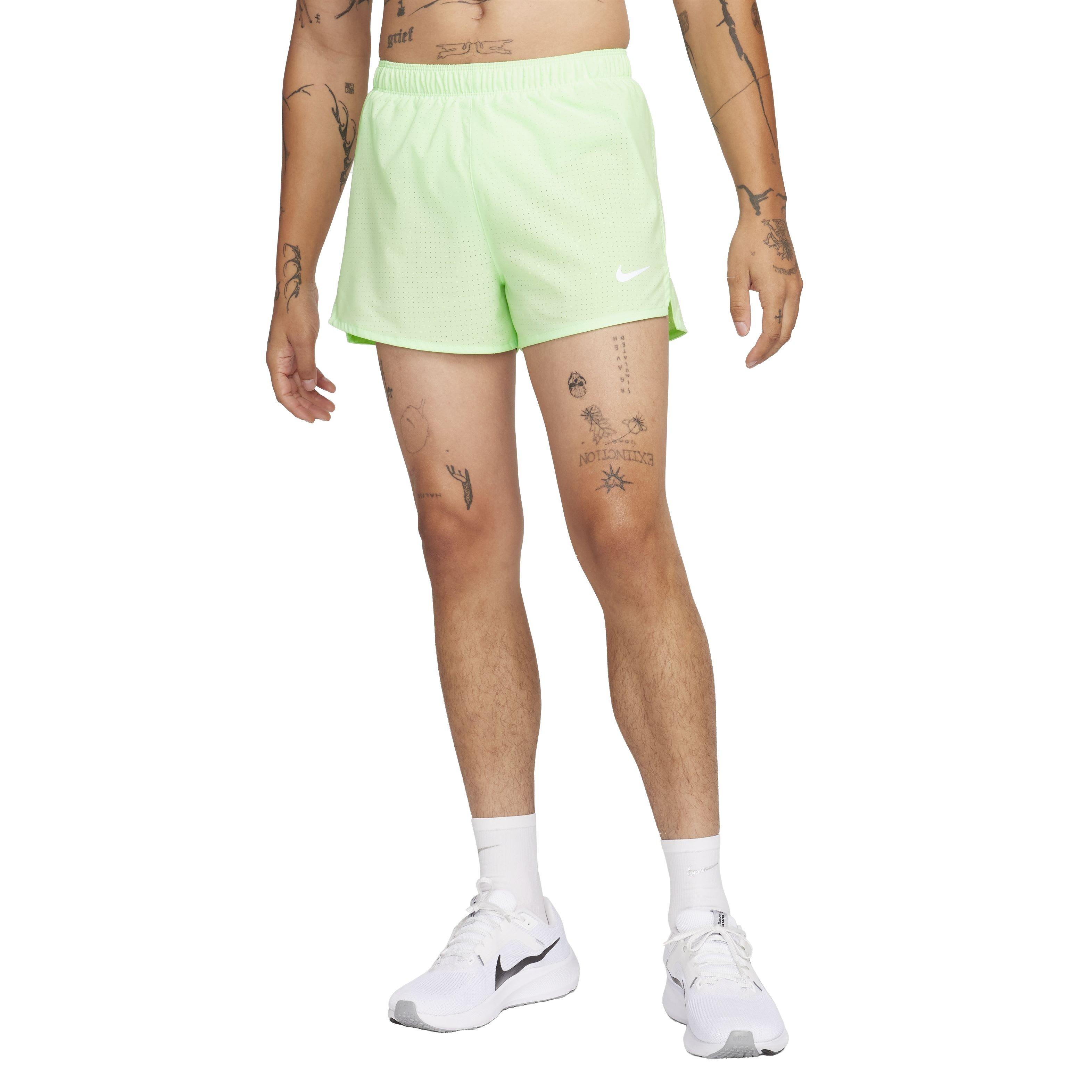 Nike Men's Dri-FIT Fat 3" Brief-Lined Running Shorts - GREEN Thumbnail View 3
