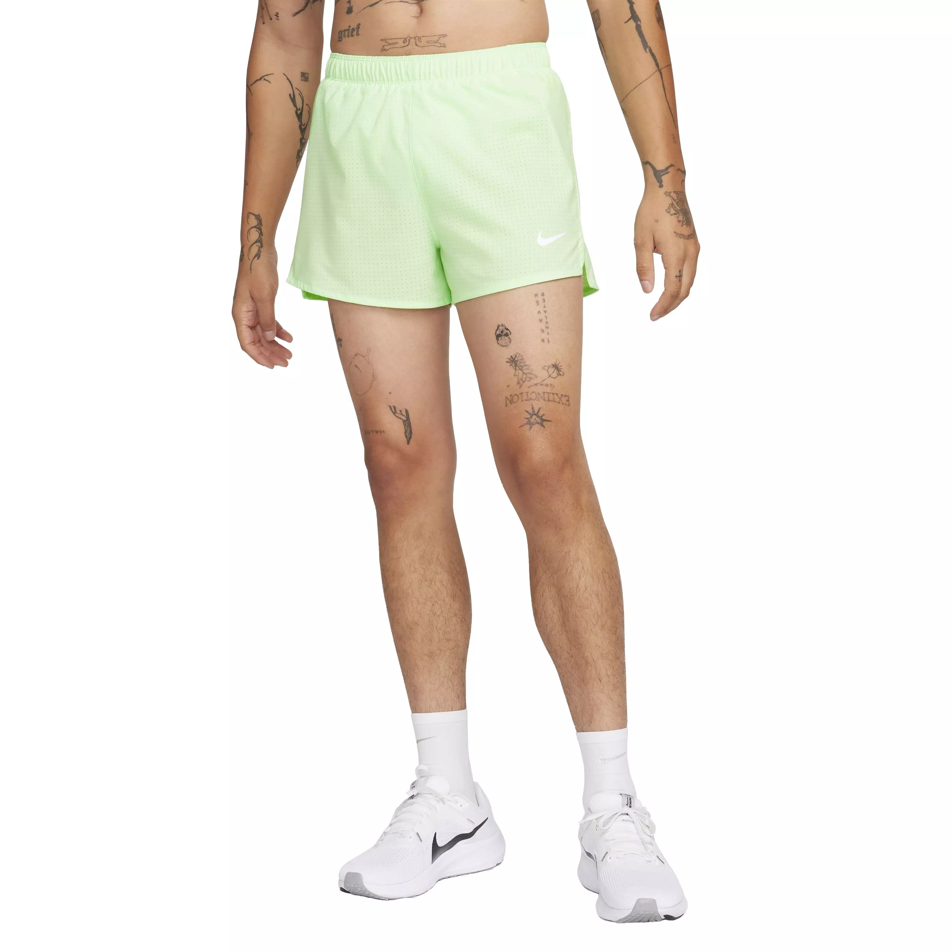 Nike Men's Dri-FIT Fat 3" Brief-Lined Running Shorts - GREEN