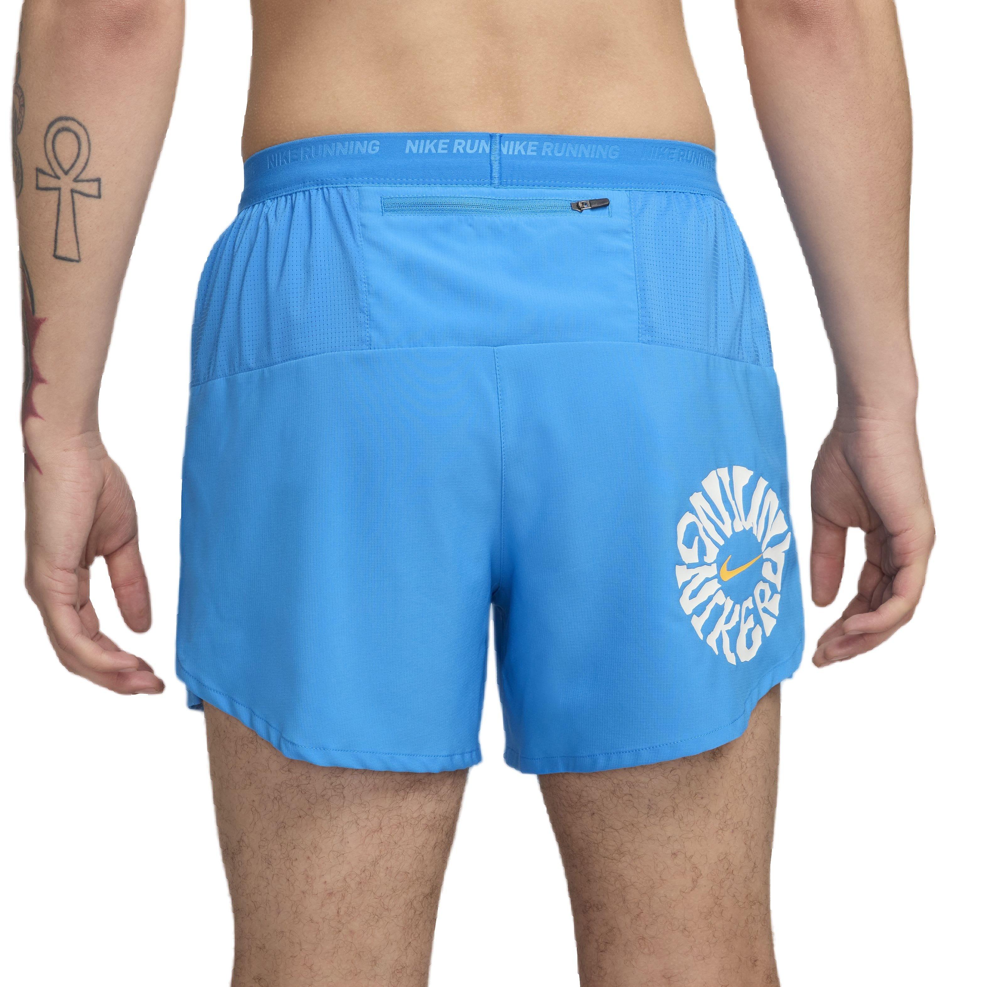 Nike Men's Dri-FIT 5" Stride Energy 5BF Brief-Lined Running Shorts - BLUE Thumbnail View 2