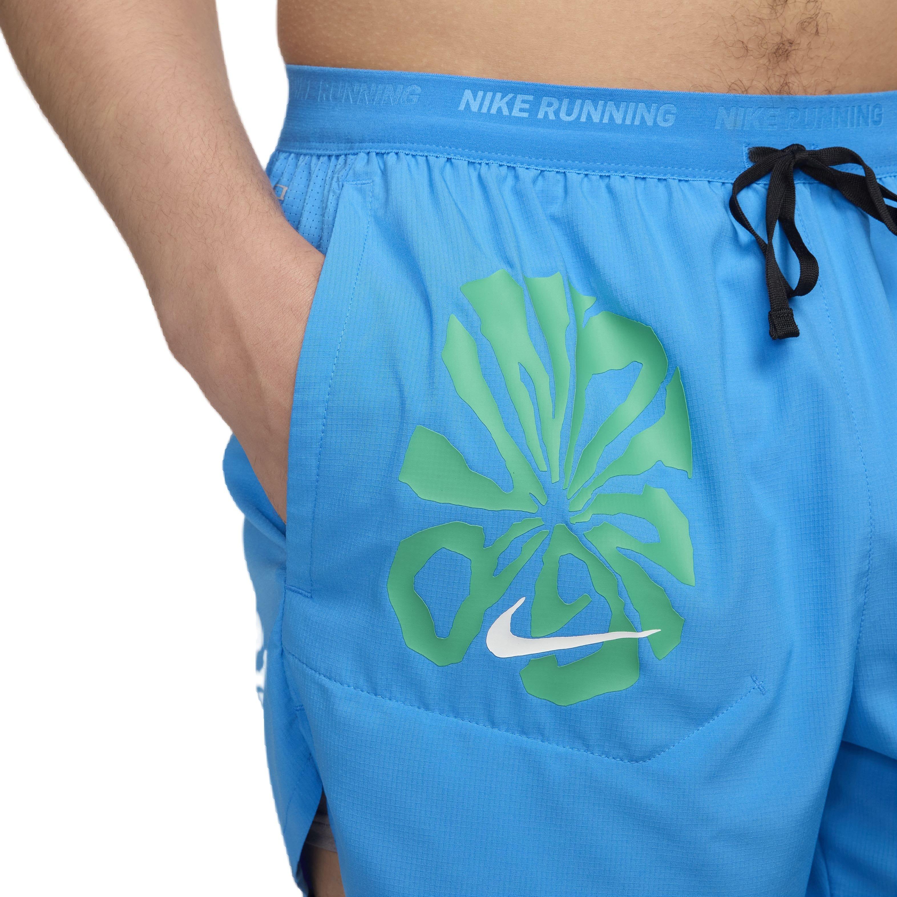 Nike Men's Dri-FIT 5" Stride Energy 5BF Brief-Lined Running Shorts - BLUE Thumbnail View 5