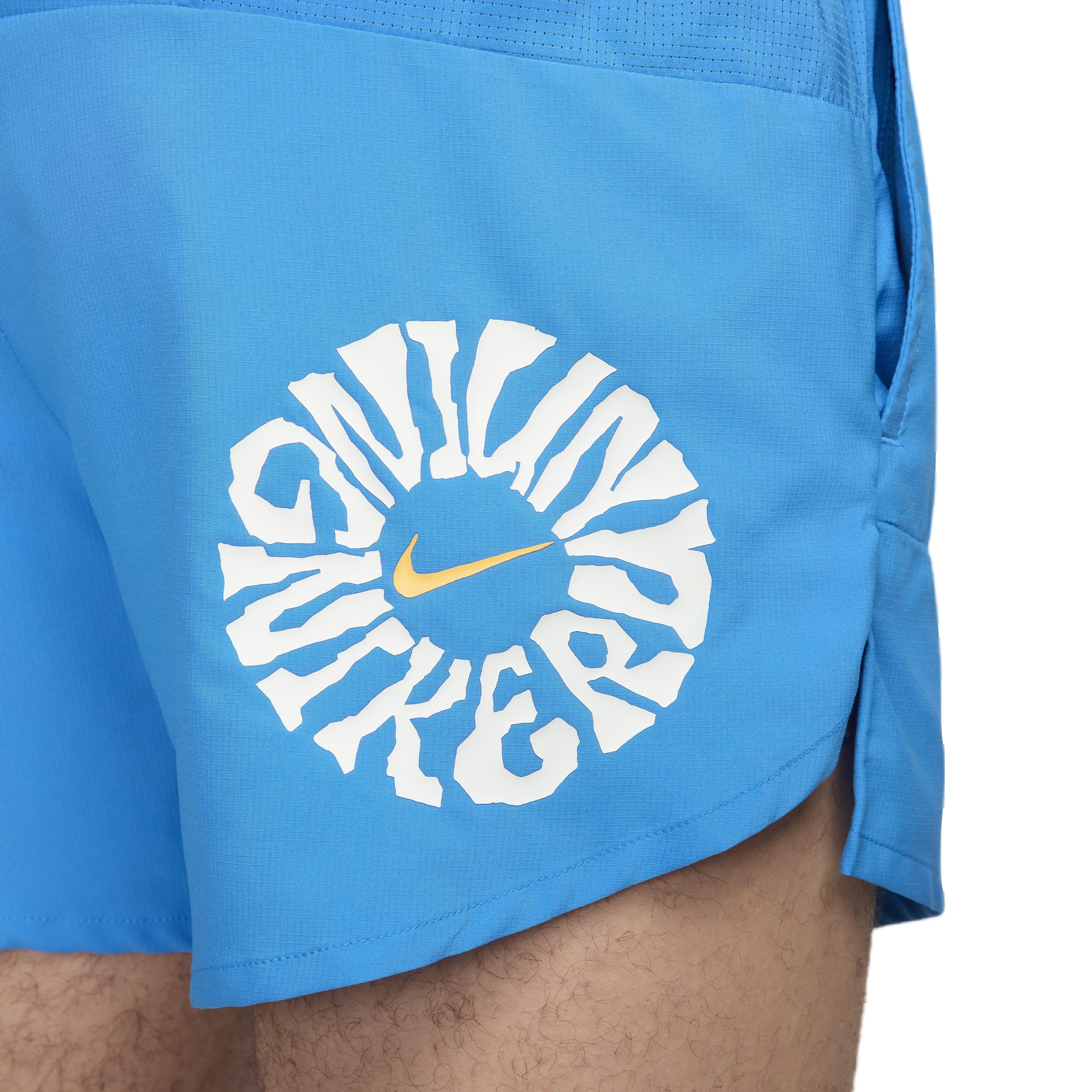 Nike Men's Dri-FIT 5" Stride Energy 5BF Brief-Lined Running Shorts - BLUE Thumbnail View 6