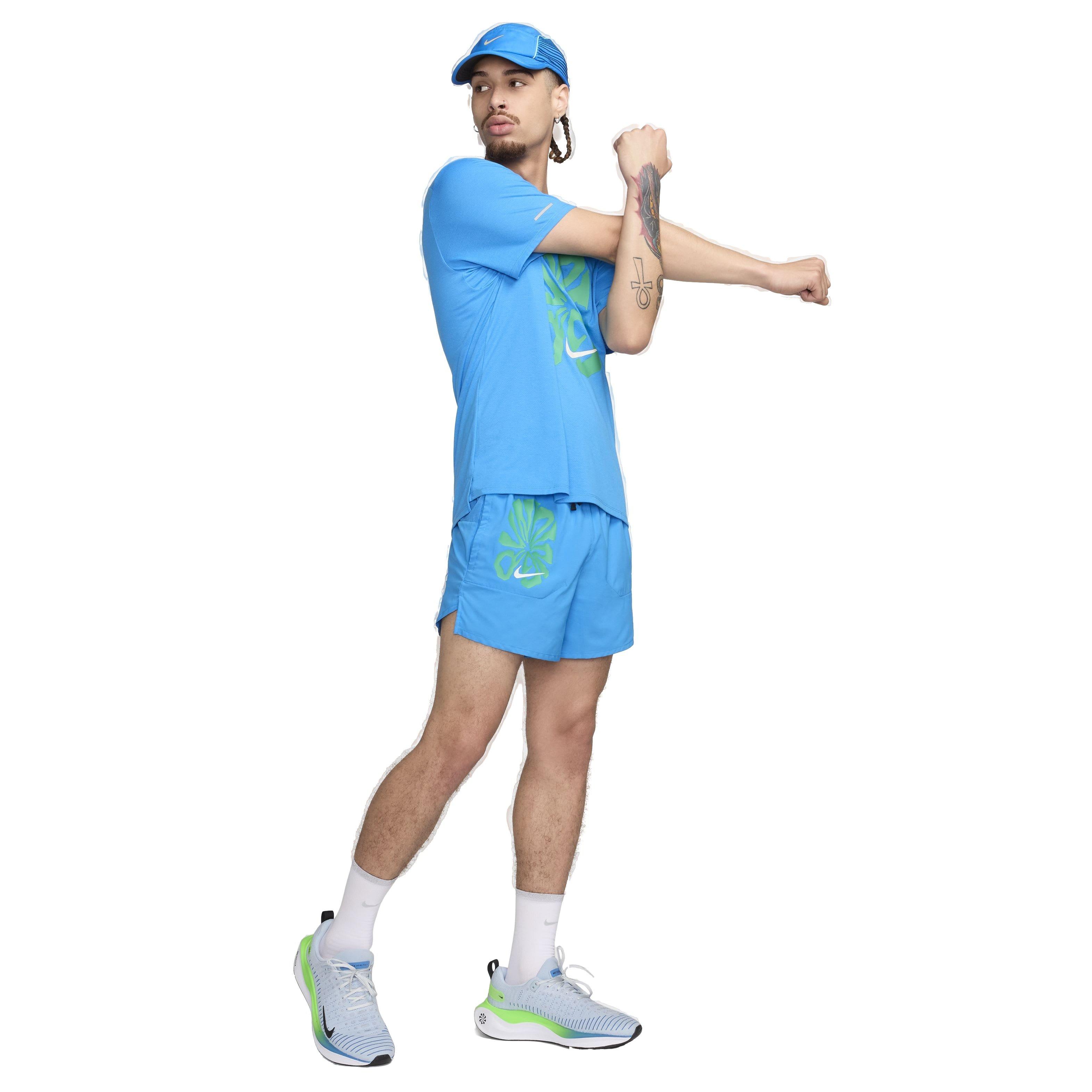 Nike Men's Dri-FIT 5" Stride Energy 5BF Brief-Lined Running Shorts - BLUE Thumbnail View 8