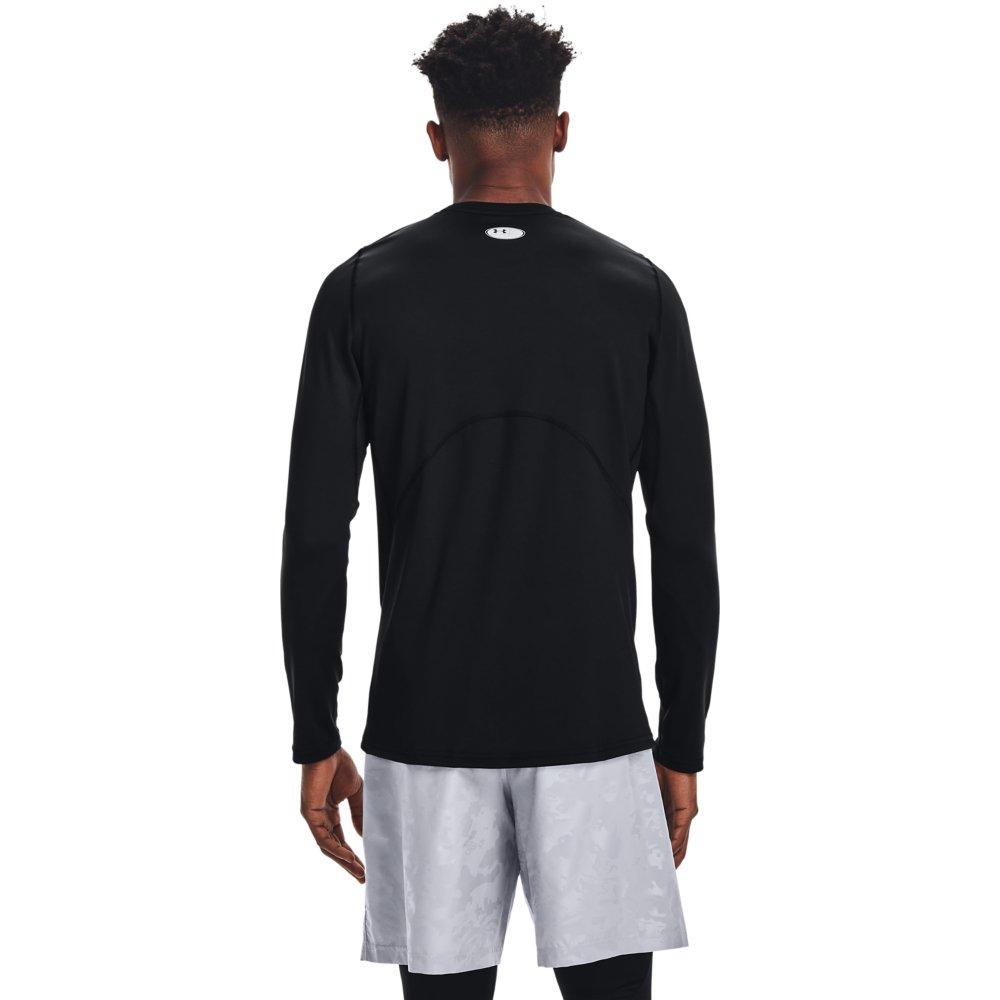 Under Armour Men's Black/White ColdGear Fitted Crew - BLACK/WHITE Thumbnail View 2