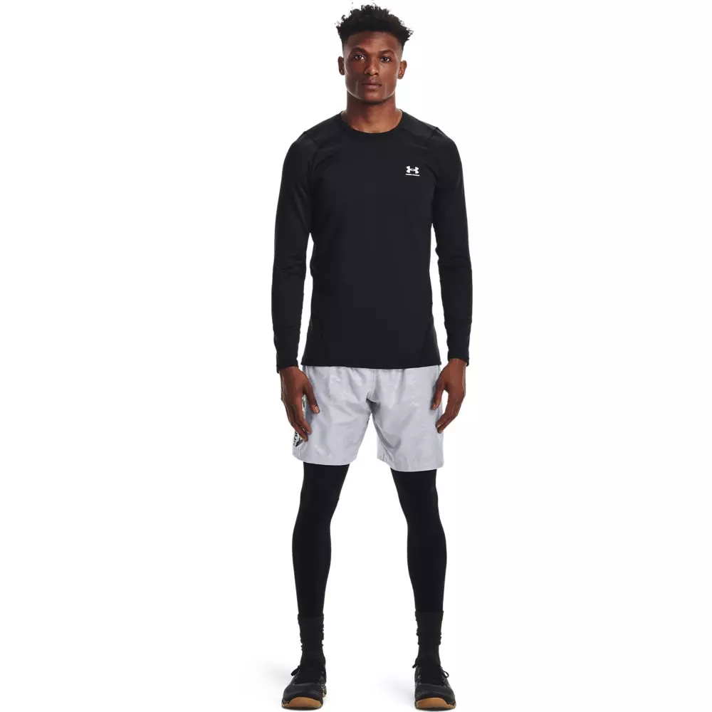 Under Armour Men's Black/White ColdGear Fitted Crew - BLACK/WHITE