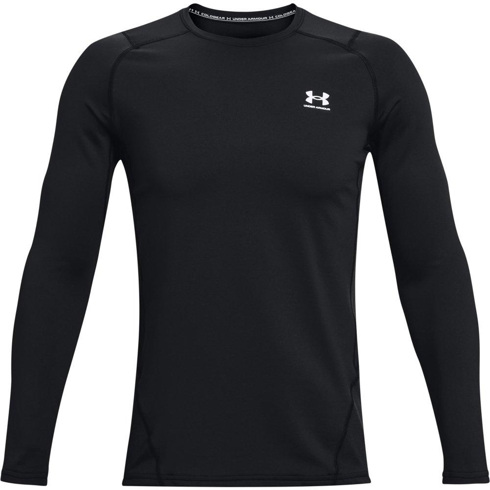 Under Armour Men's Black/White ColdGear Fitted Crew - BLACK/WHITE Thumbnail View 4