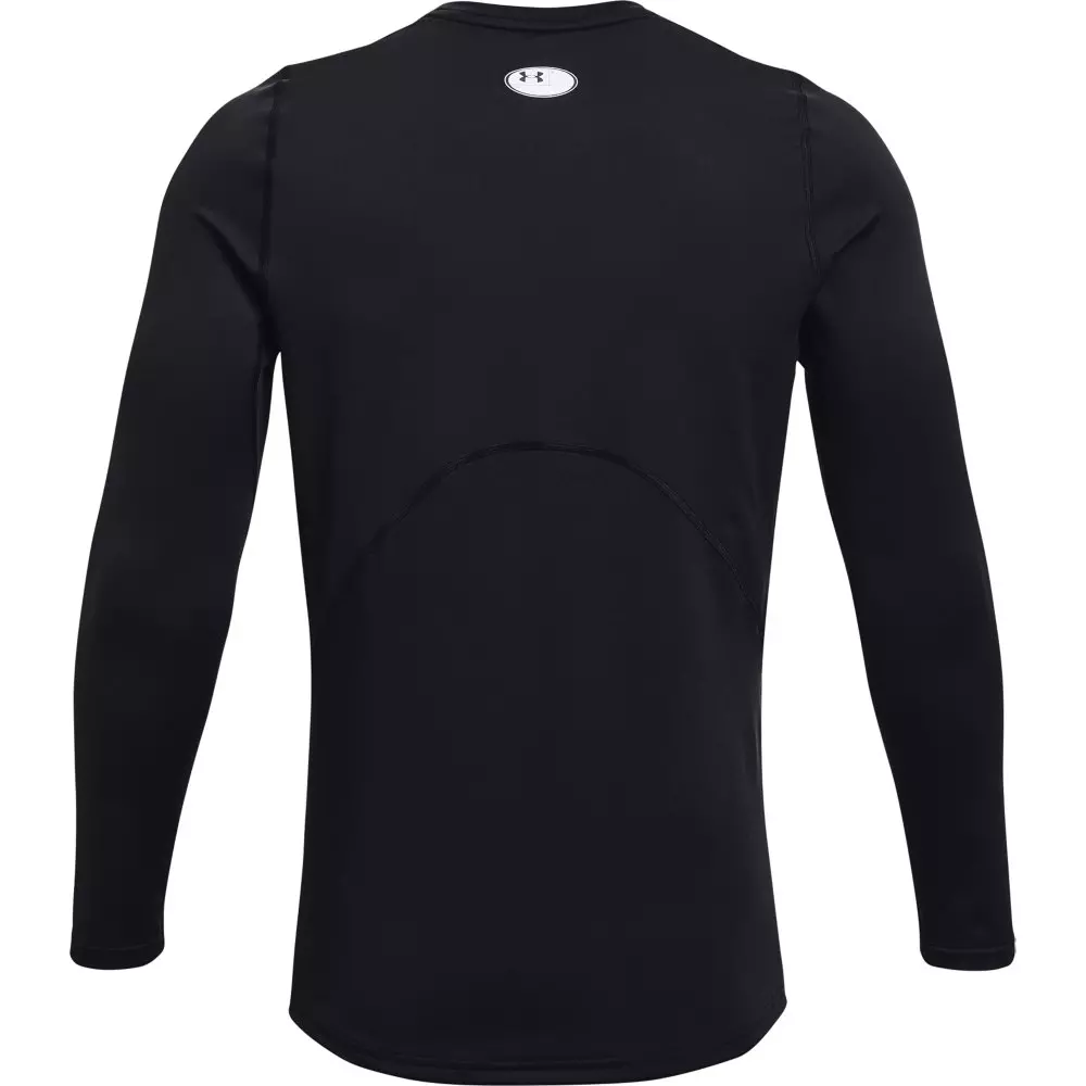 Under Armour Men's Black/White ColdGear Fitted Crew - BLACK/WHITE