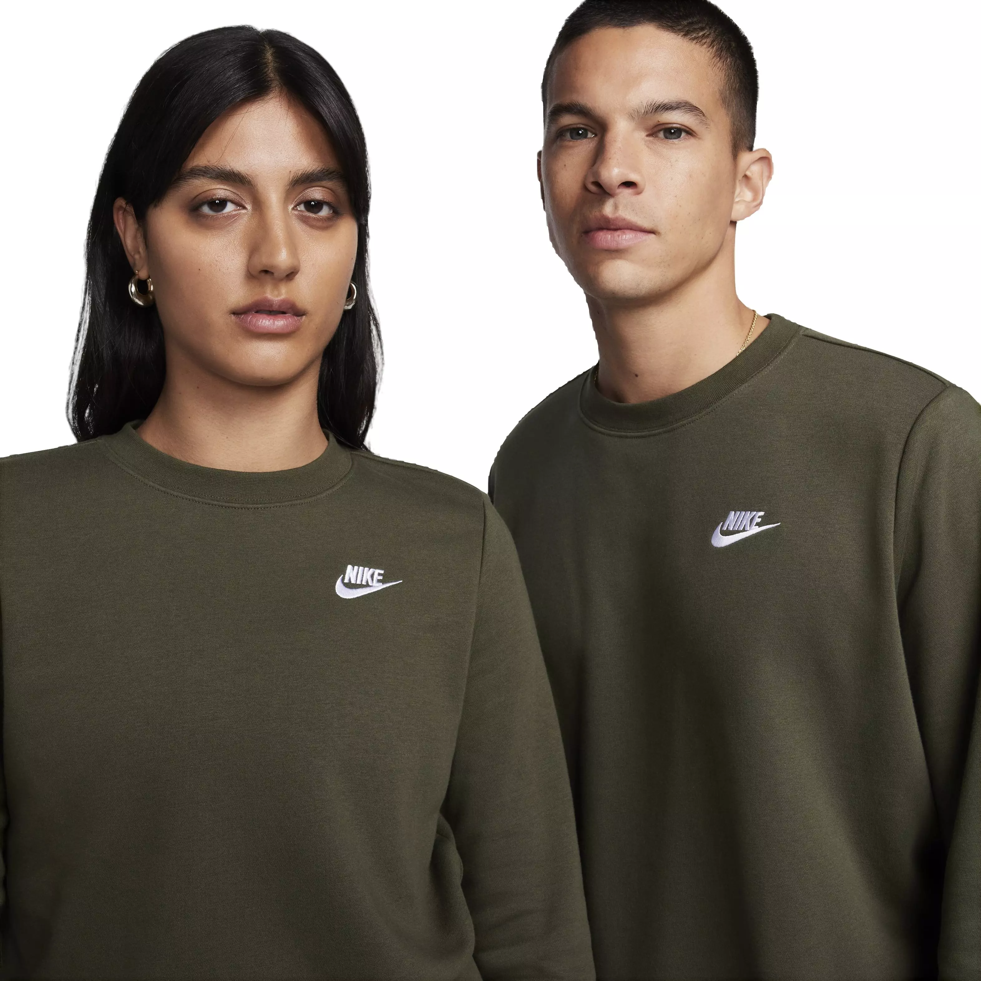 Nike Women's Sportswear Club Fleece Standard Crew-Neck Sweatshirt - GREEN