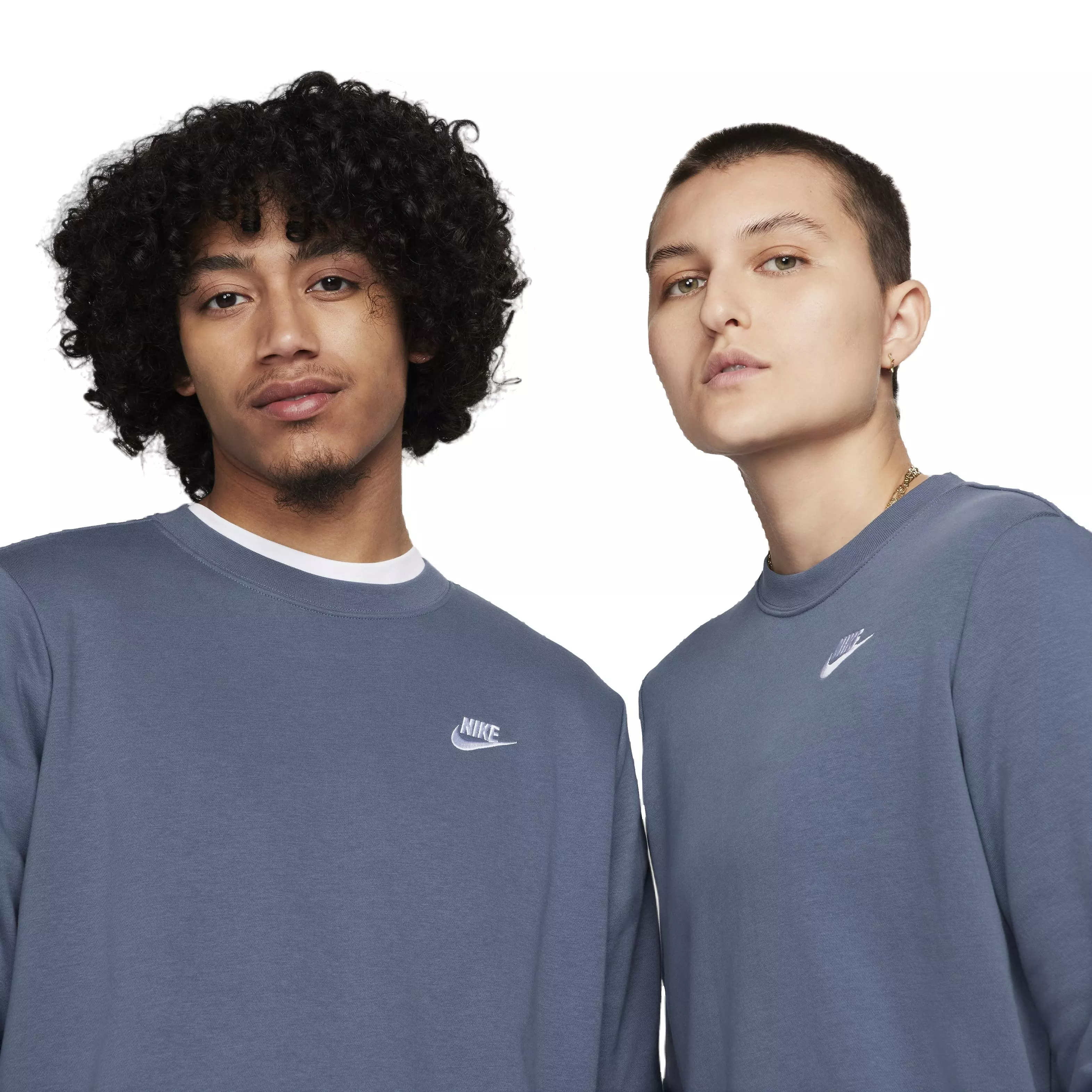 Nike Women's Sportswear Club Fleece Standard Crew-Neck Sweatshirt - BLUE