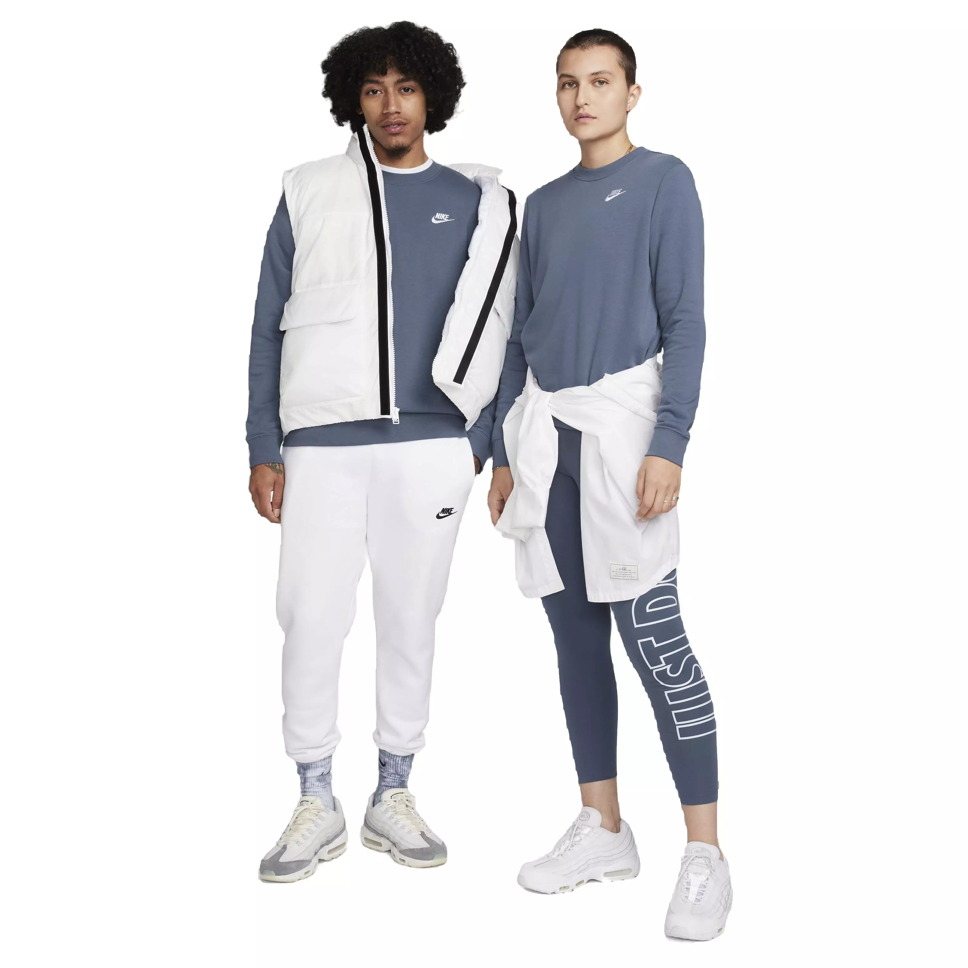 Nike Women's Sportswear Club Fleece Standard Crew-Neck Sweatshirt - BLUE