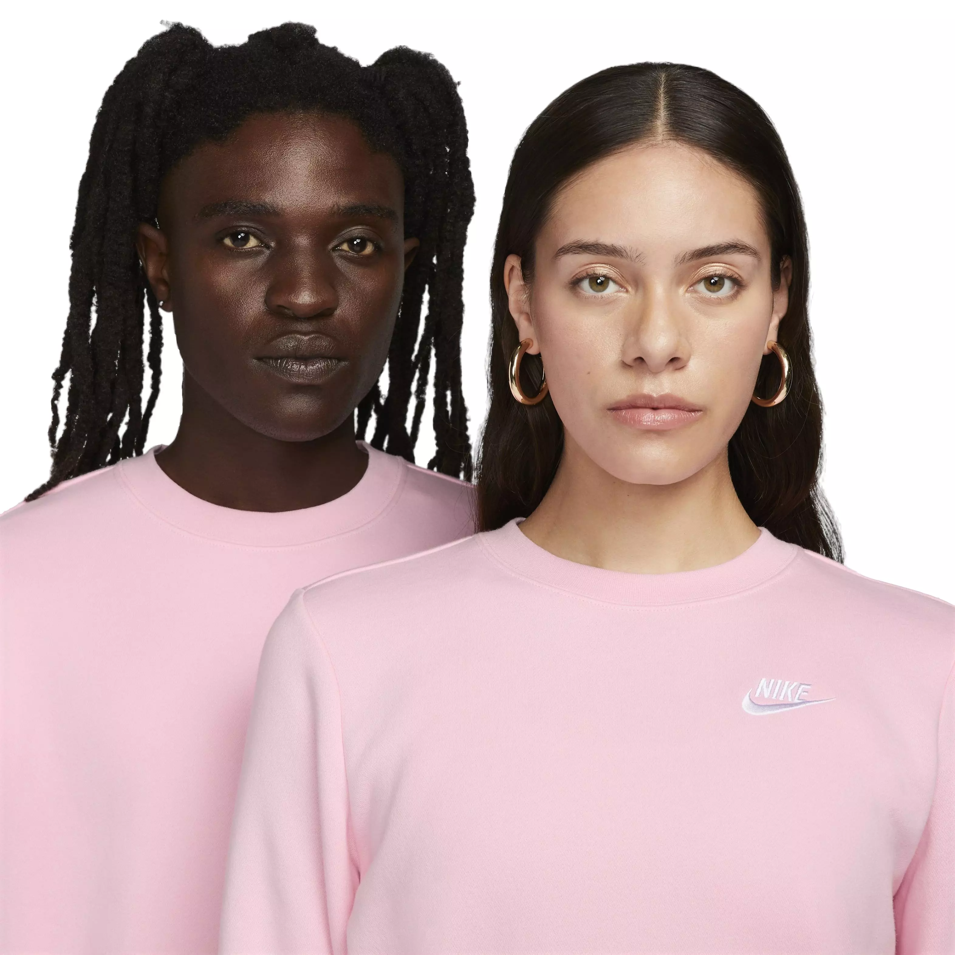 Nike Women's Sportswear Club Fleece Standard Crew-Neck Sweatshirt - PINK