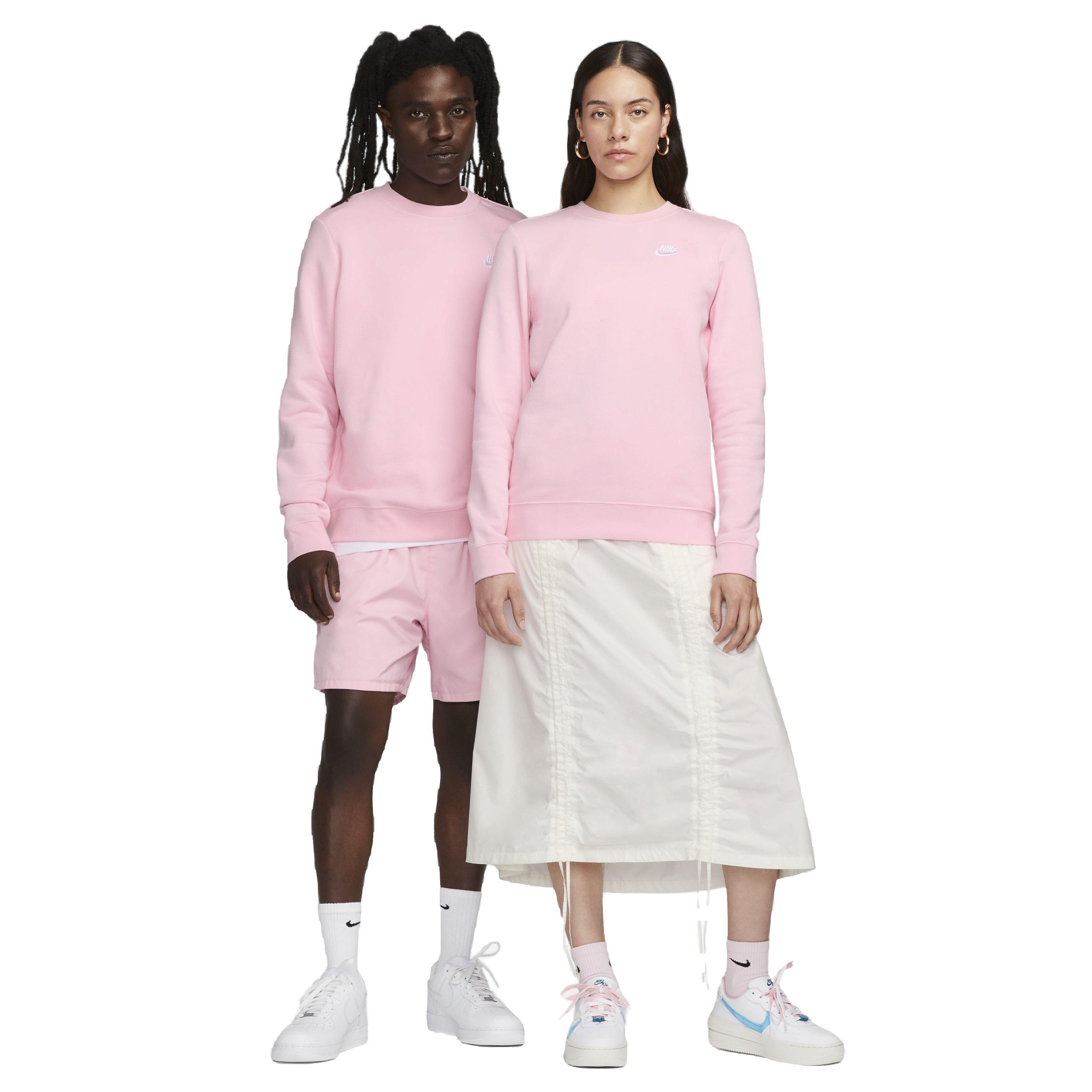 Nike Women's Sportswear Club Fleece Standard Crew-Neck Sweatshirt - PINK Thumbnail View 5