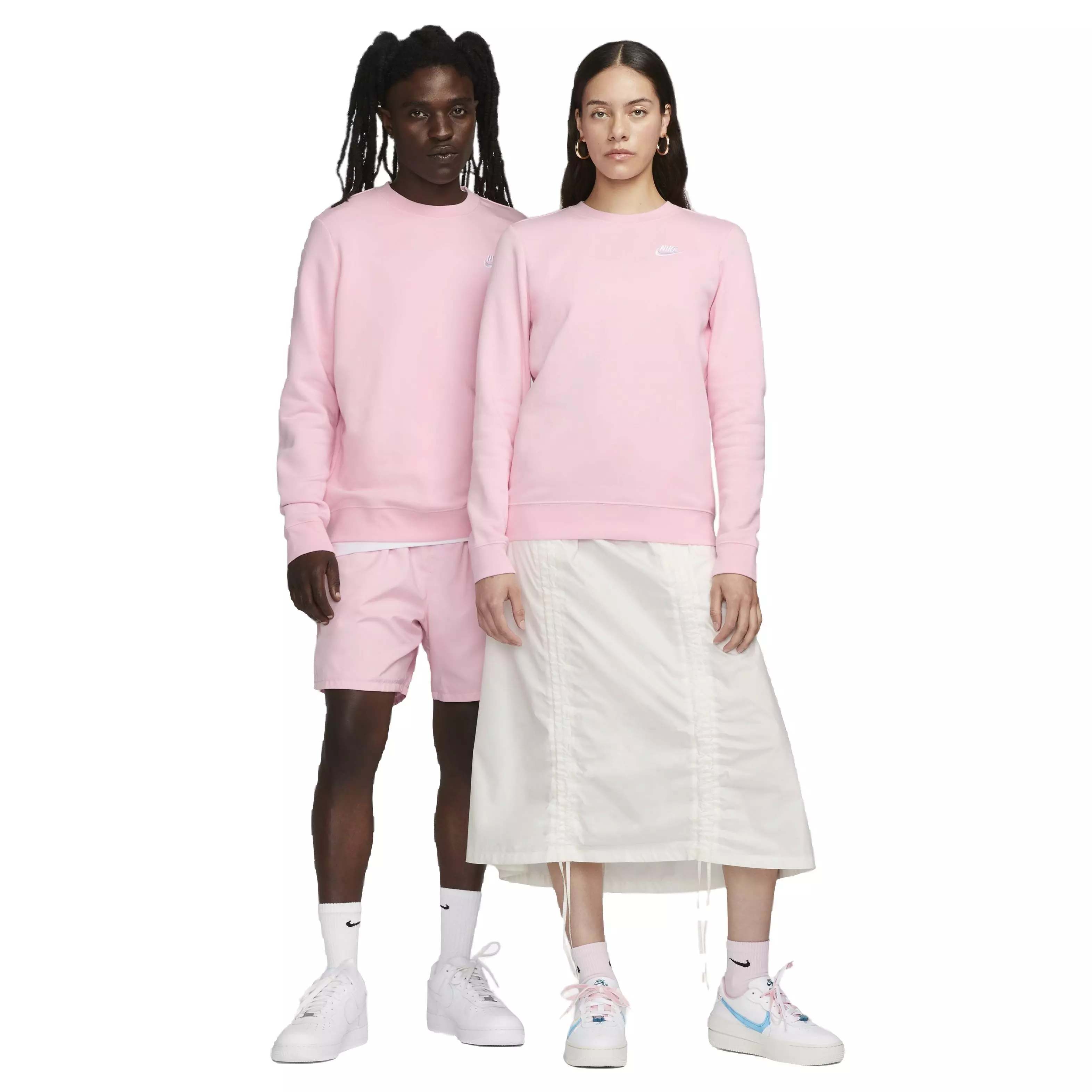 Nike Women's Sportswear Club Fleece Standard Crew-Neck Sweatshirt - PINK