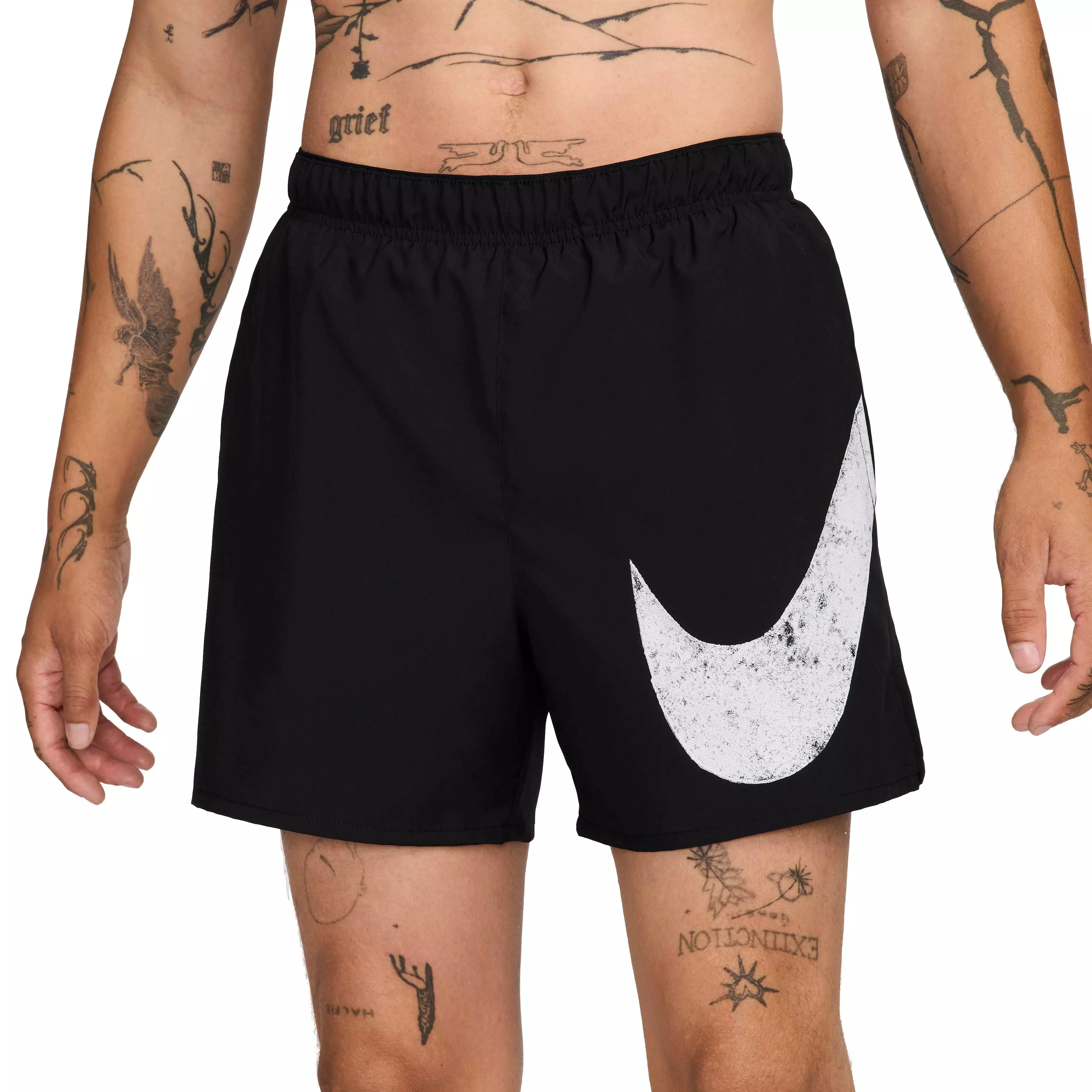 Nike Men's Dri-FIT 5" Challenger Swoosh Running Shorts -Black - BLACK