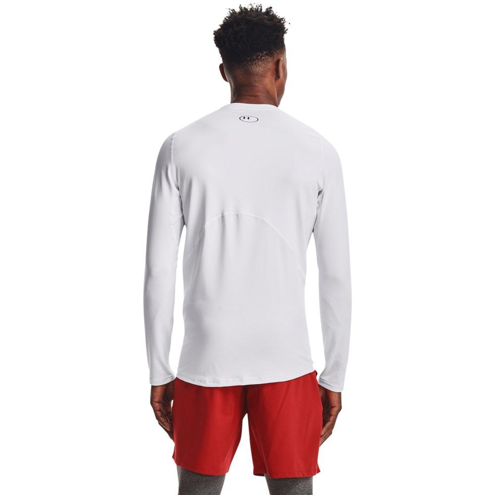 Under Armour Men's White/Black ColdGear Fitted Crew Shirt - WHITE/BLACK Thumbnail View 2