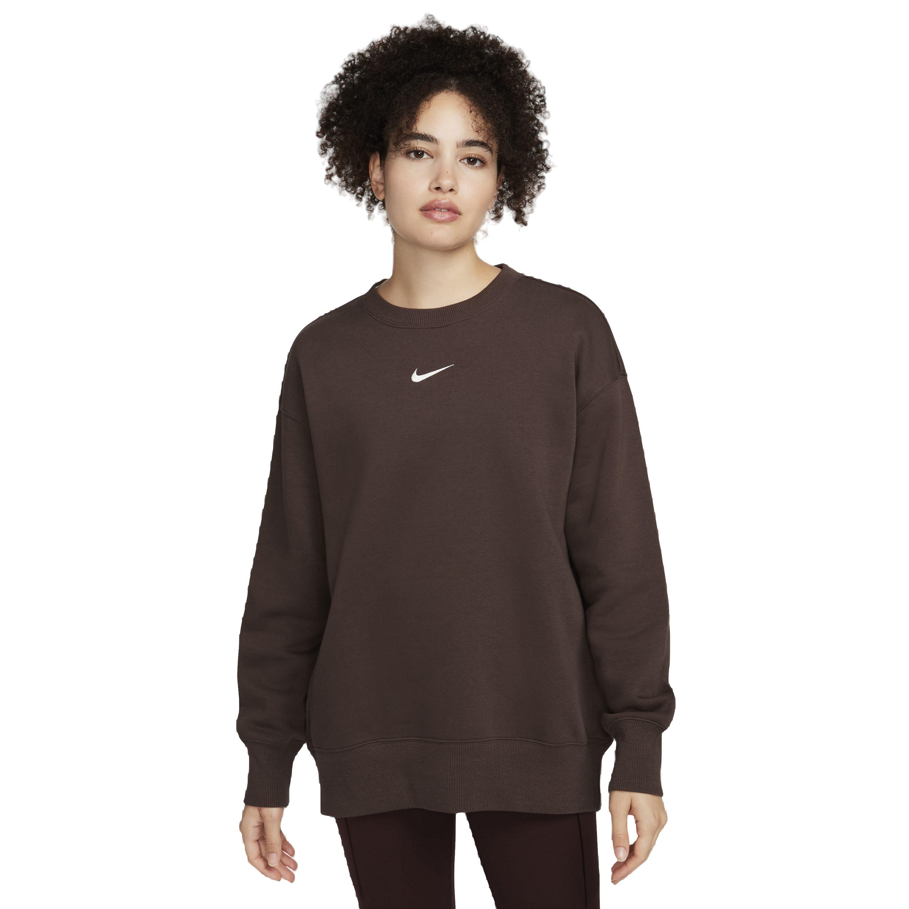 Nike Women's Sportswear Phoenix Fleece Oversized Crewneck Sweatshirt - BROWN Thumbnail View 1