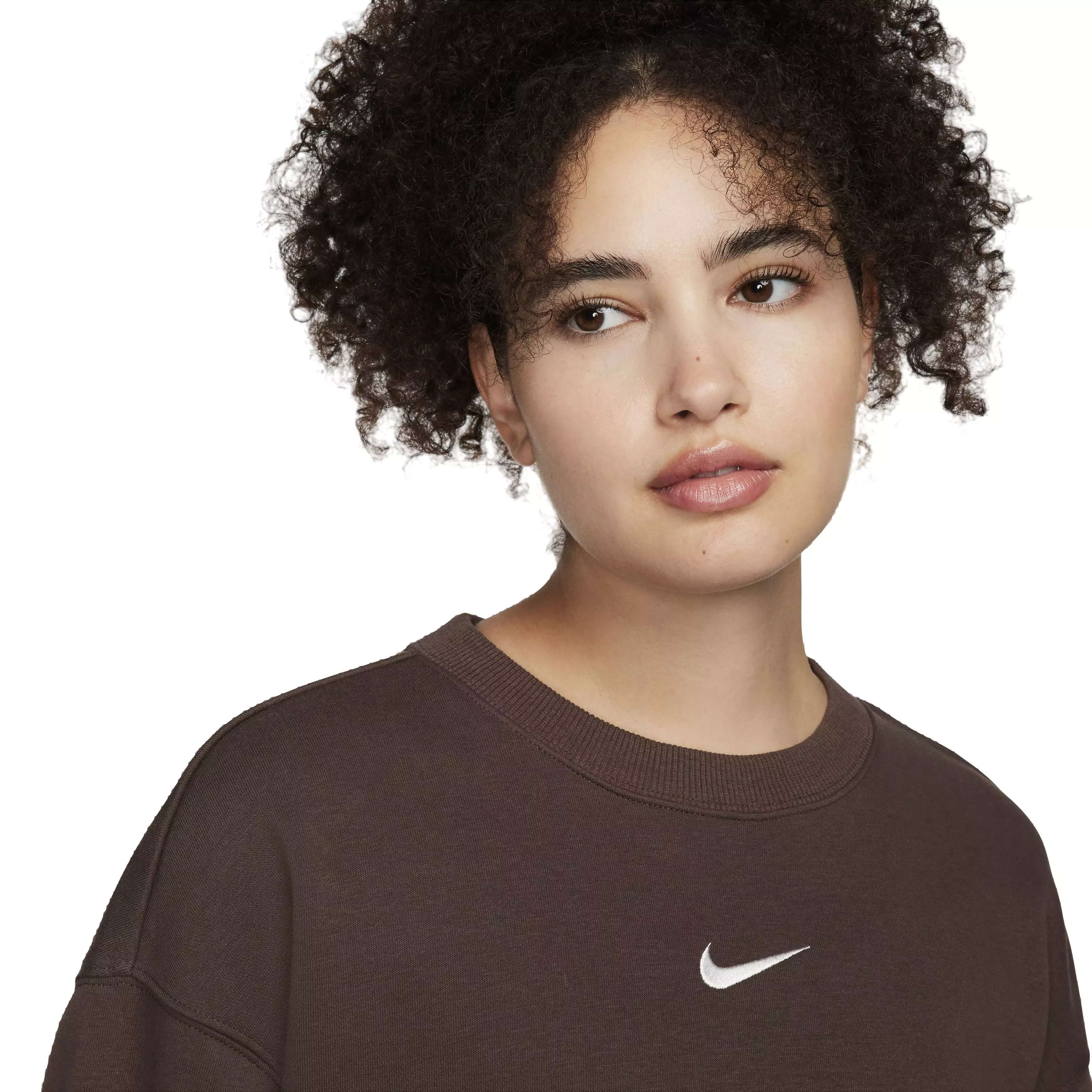 Nike Women's Sportswear Phoenix Fleece Oversized Crewneck Sweatshirt - BROWN