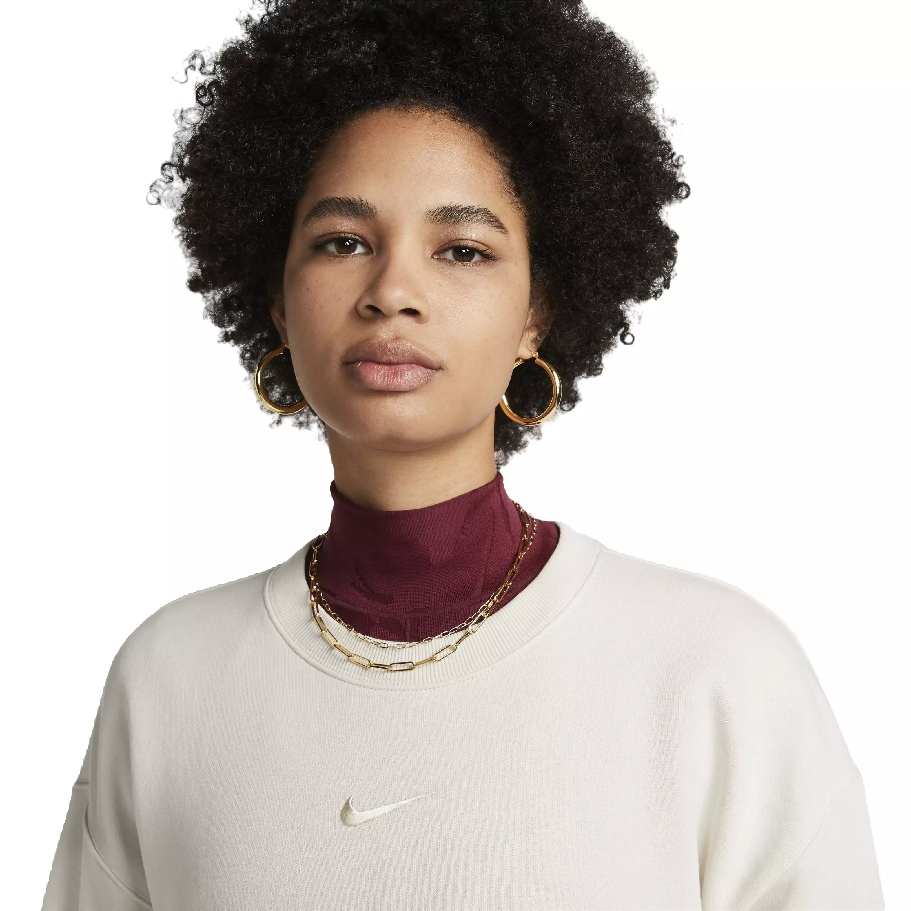 Nike Women's Sportswear Phoenix Fleece Oversized Crewneck Sweatshirt - LT BROWN