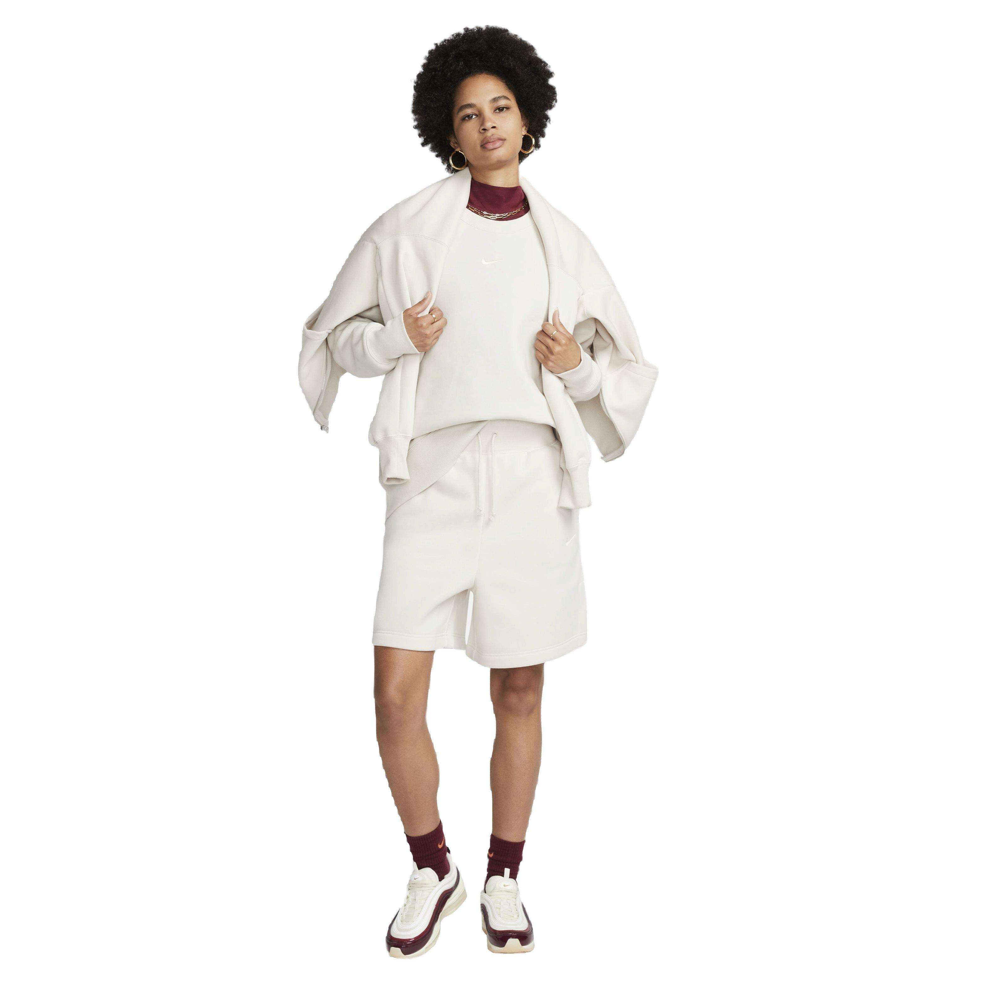 Nike Women's Sportswear Phoenix Fleece Oversized Crewneck Sweatshirt - LT BROWN Thumbnail View 6