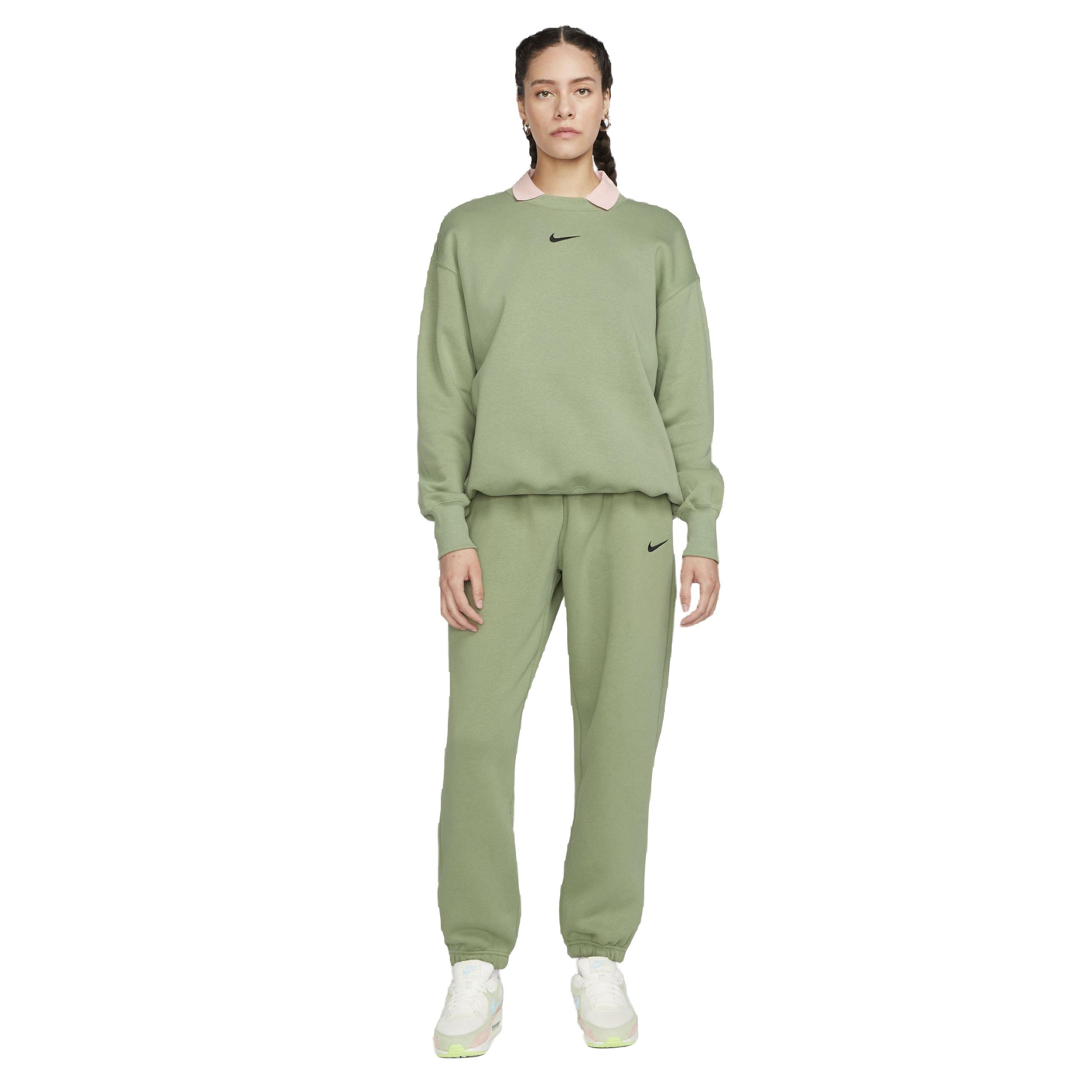 Nike Women's Sportswear Phoenix Fleece Oversized Crewneck Sweatshirt - GREEN Thumbnail View 6