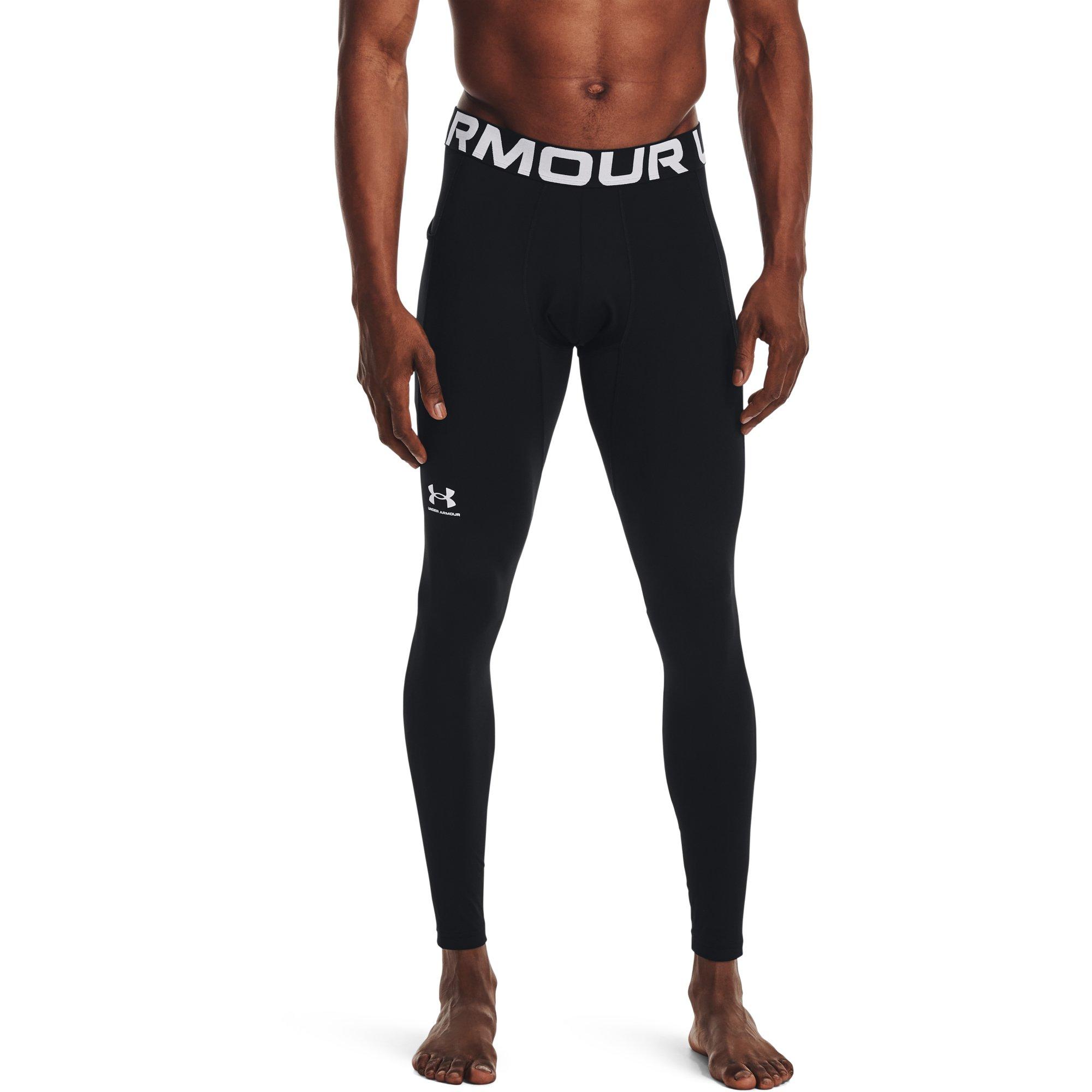 Under Armour Men's "Black/White" ColdGear&reg; Armour Leggings - BLACK/WHITE Thumbnail View 1