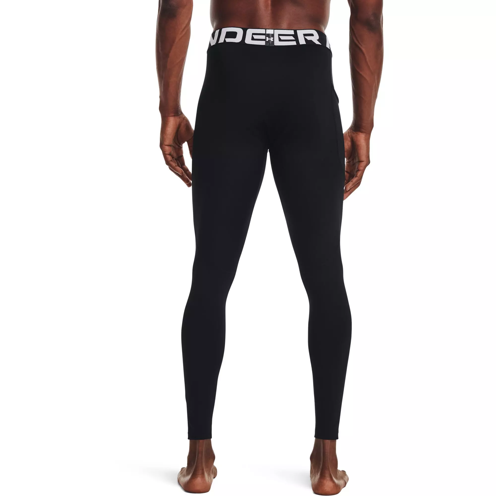 Under Armour Men's "Black/White" ColdGear® Armour Leggings - BLACK/WHITE