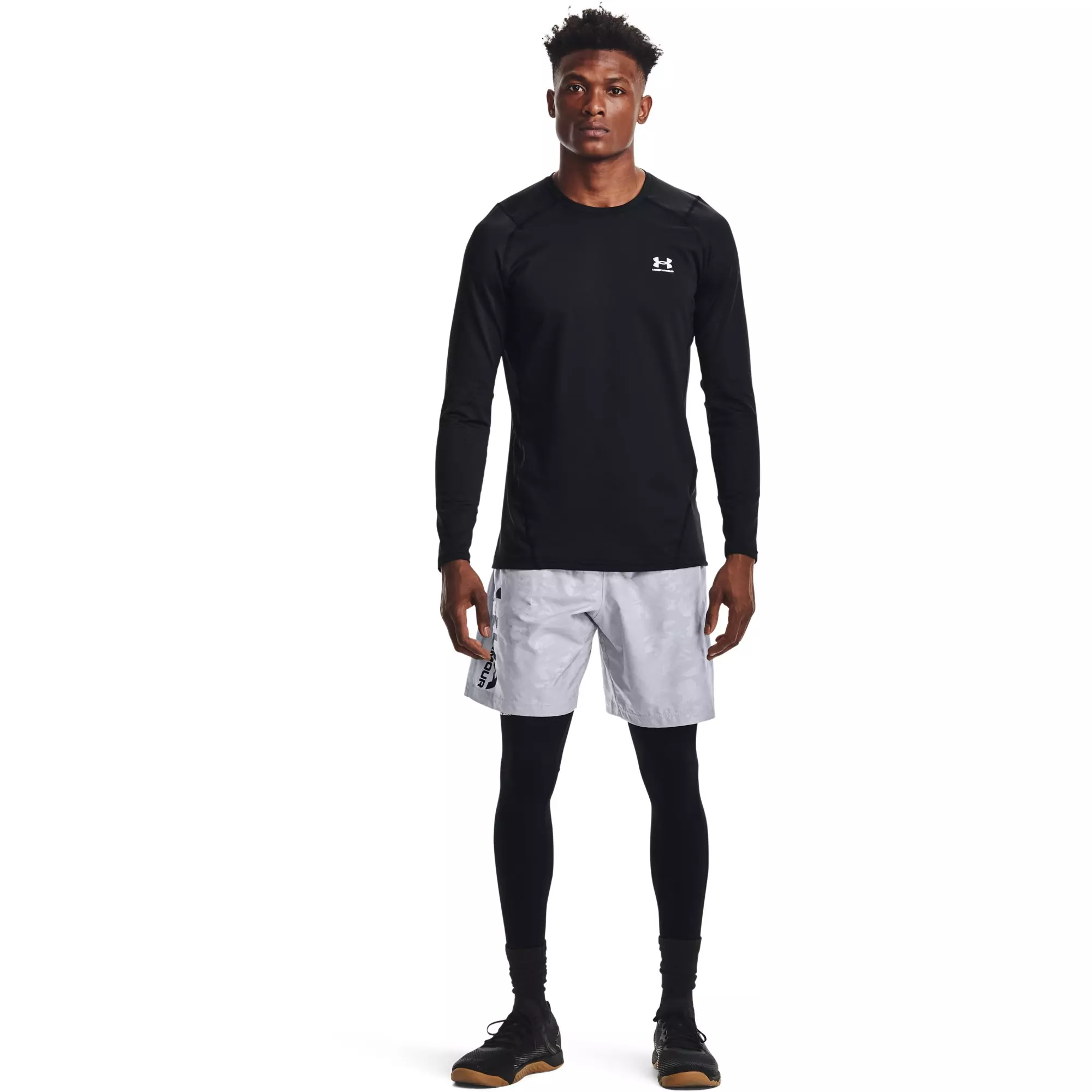 Under Armour Men's "Black/White" ColdGear® Armour Leggings - BLACK/WHITE