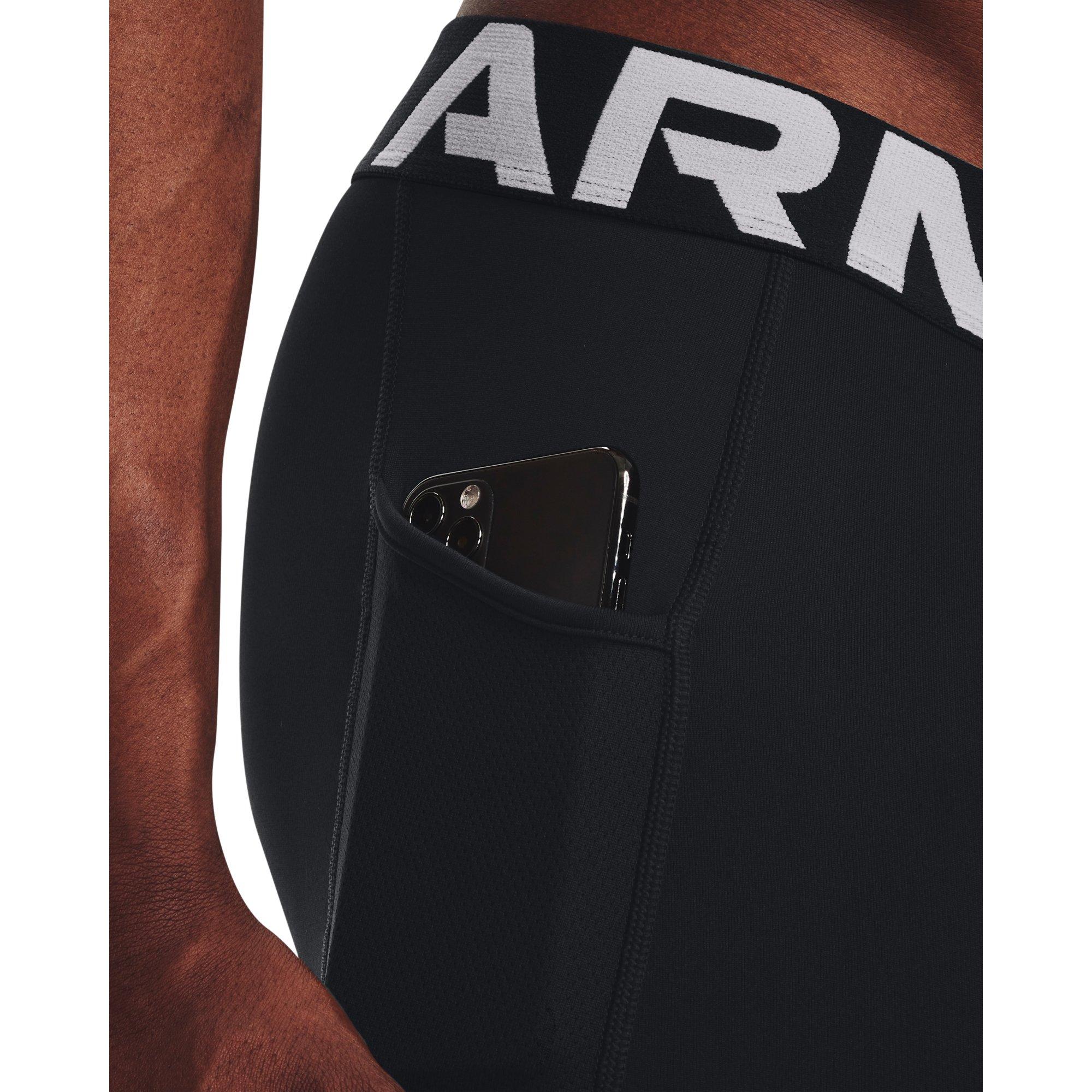 Under Armour Men's "Black/White" ColdGear&reg; Armour Leggings - BLACK/WHITE Thumbnail View 4