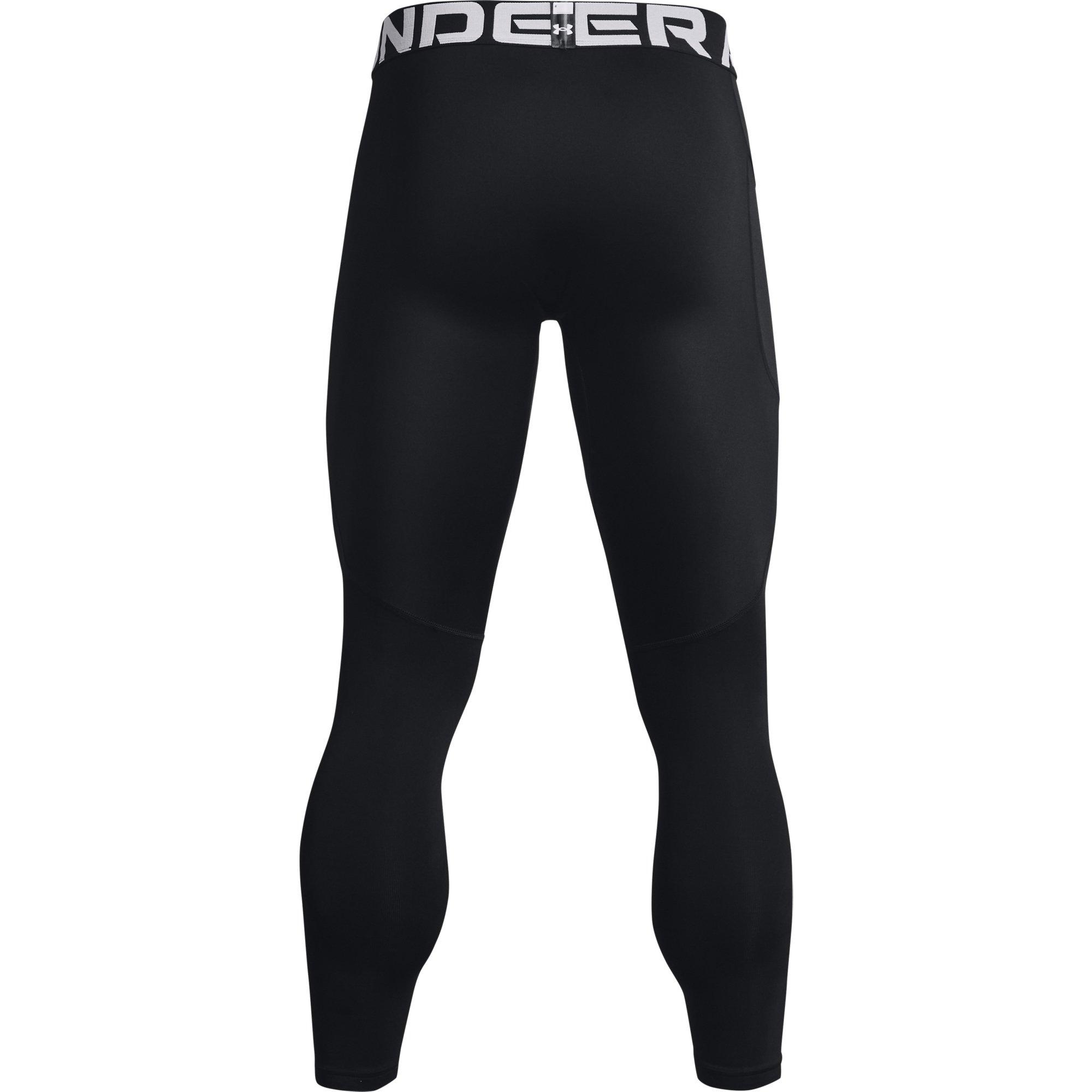 Under Armour Men's "Black/White" ColdGear&reg; Armour Leggings - BLACK/WHITE Thumbnail View 6