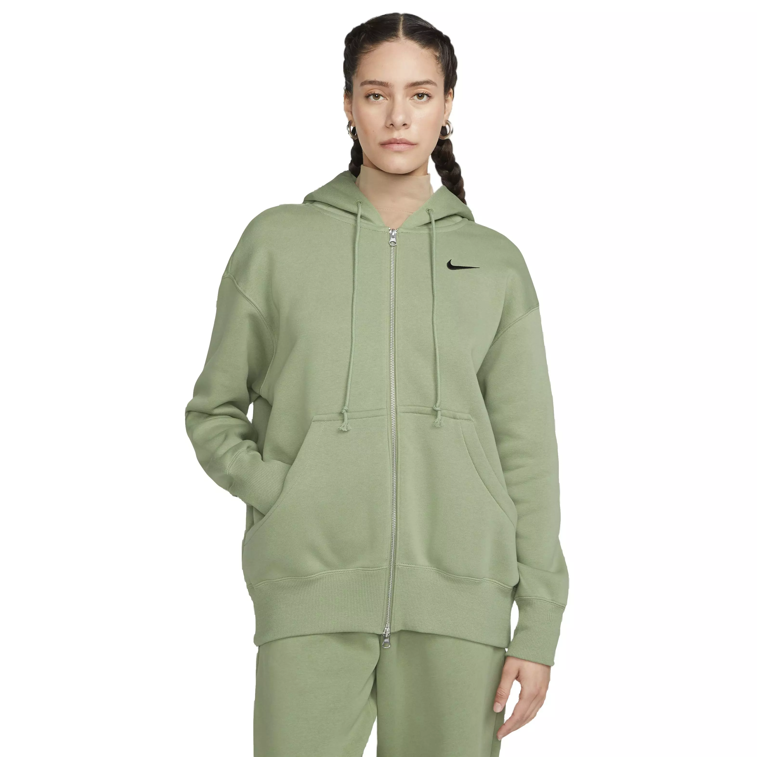 Nike Women's Sportswear Phoenix Fleece Full-Zip Oversized Jacket - GREEN