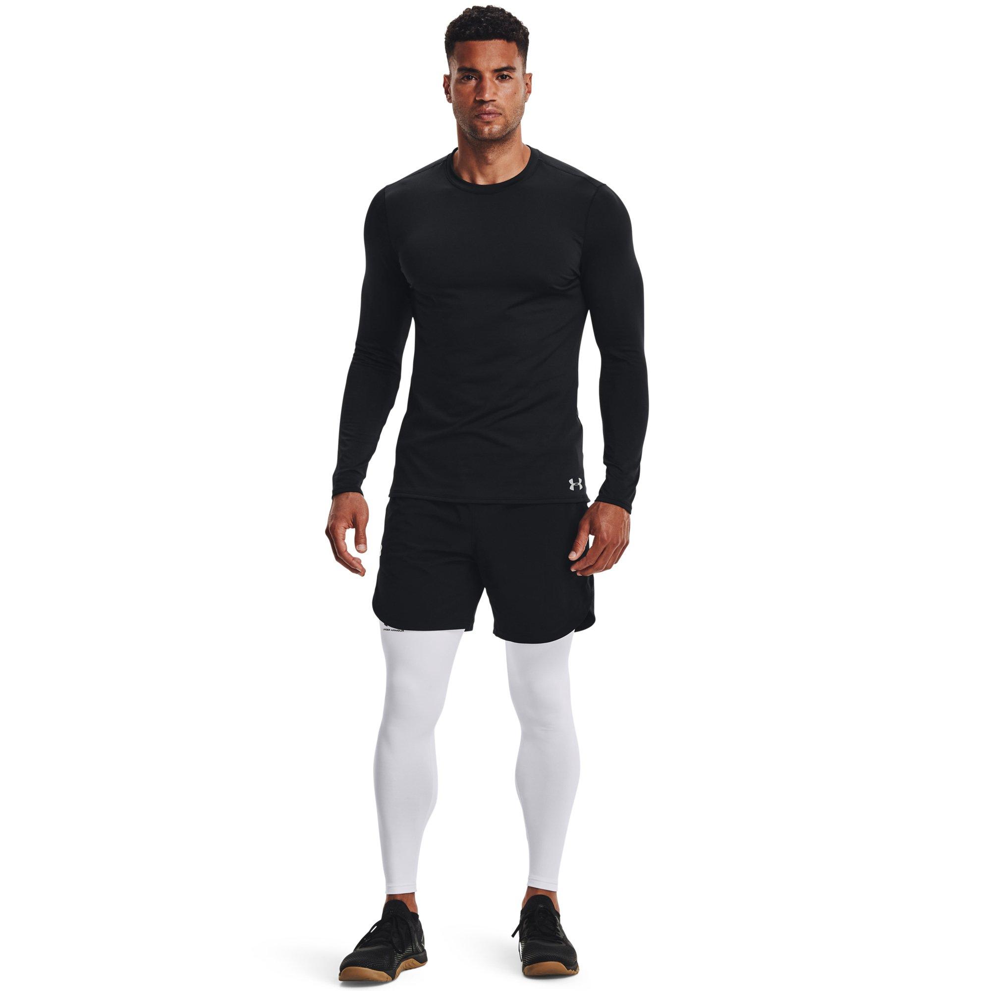 Under Armour Men's "White/Black" ColdGear&reg; Armour Leggings - WHITE/BLACK Thumbnail View 3