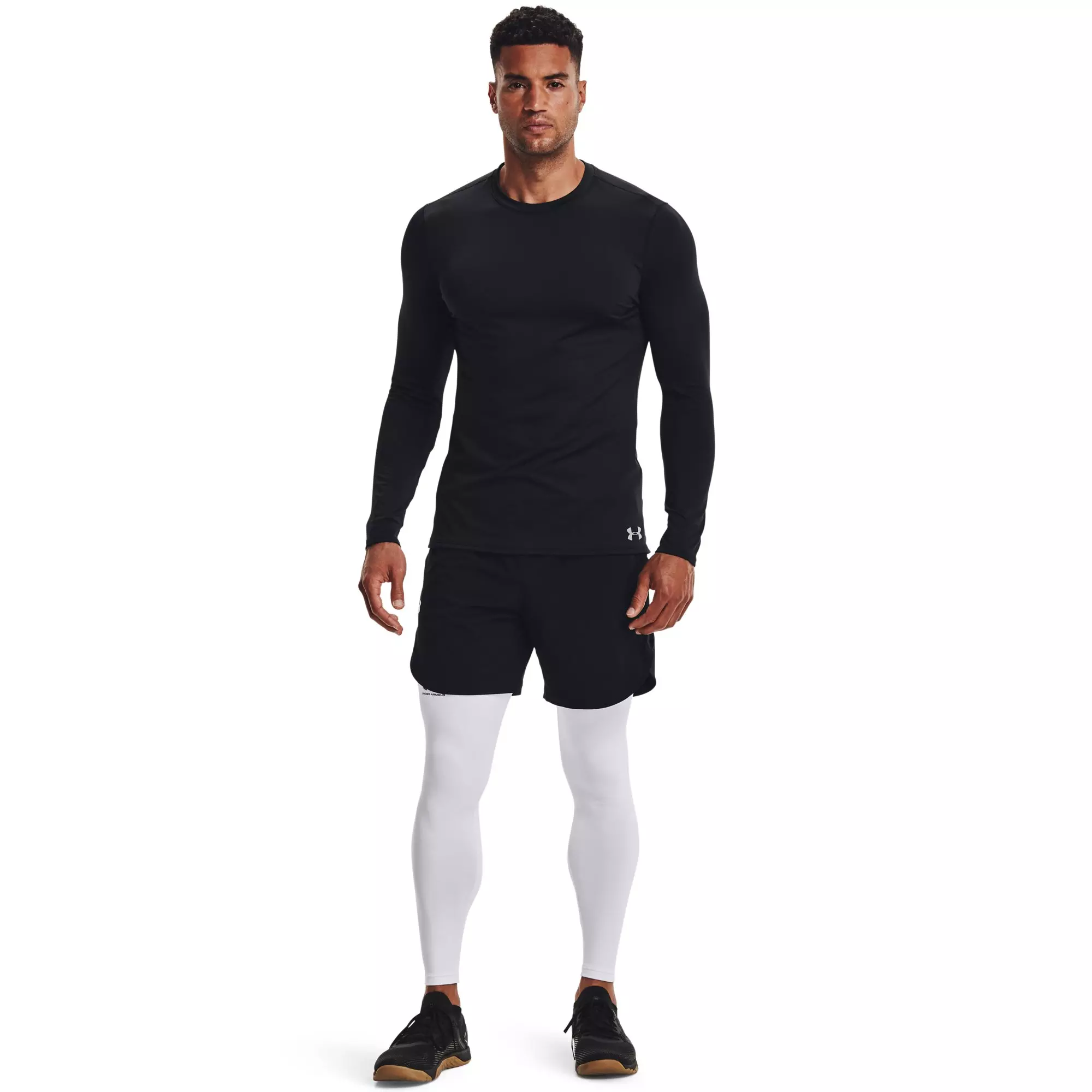 Under Armour Men's "White/Black" ColdGear® Armour Leggings - WHITE/BLACK