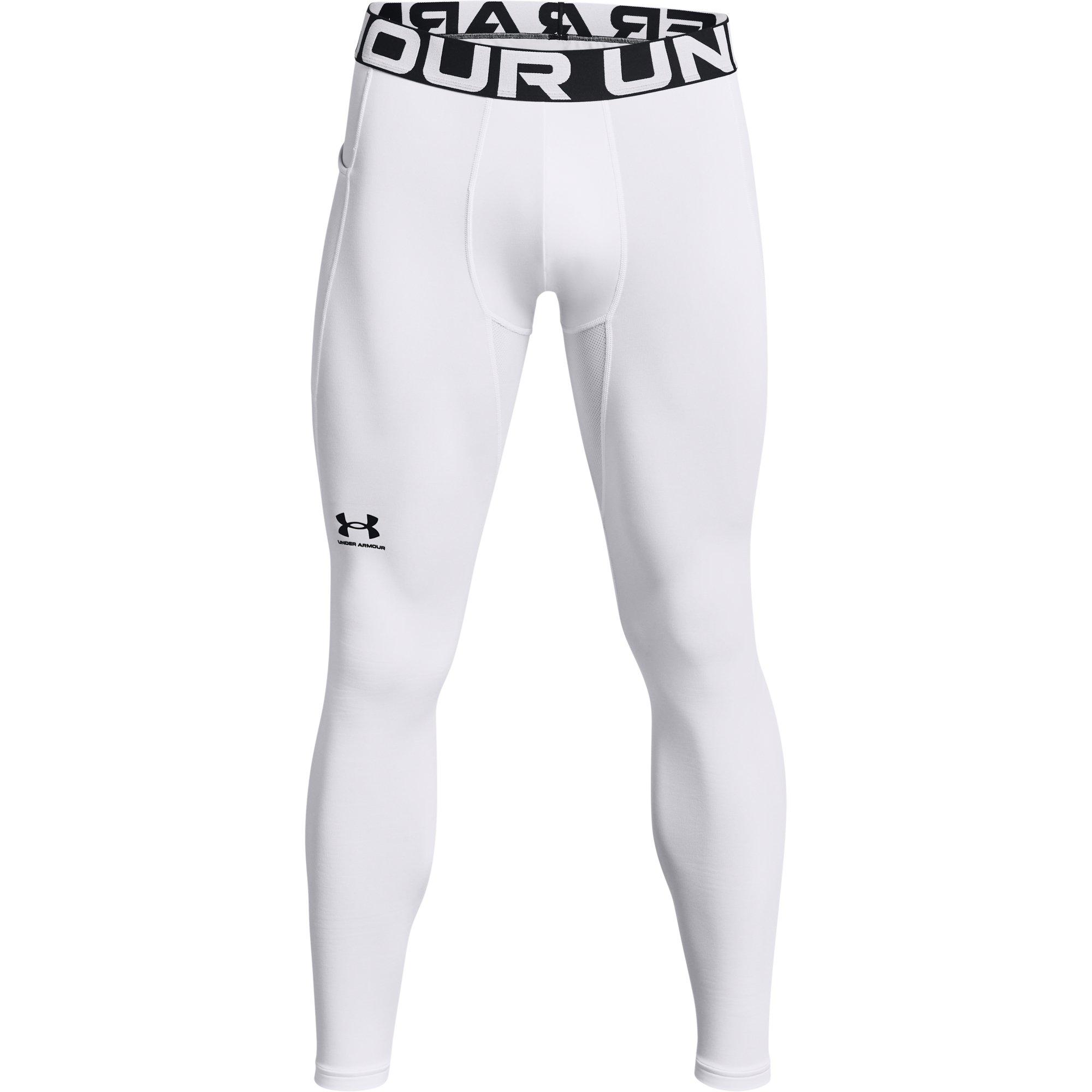 Under Armour Men's "White/Black" ColdGear&reg; Armour Leggings - WHITE/BLACK Thumbnail View 5
