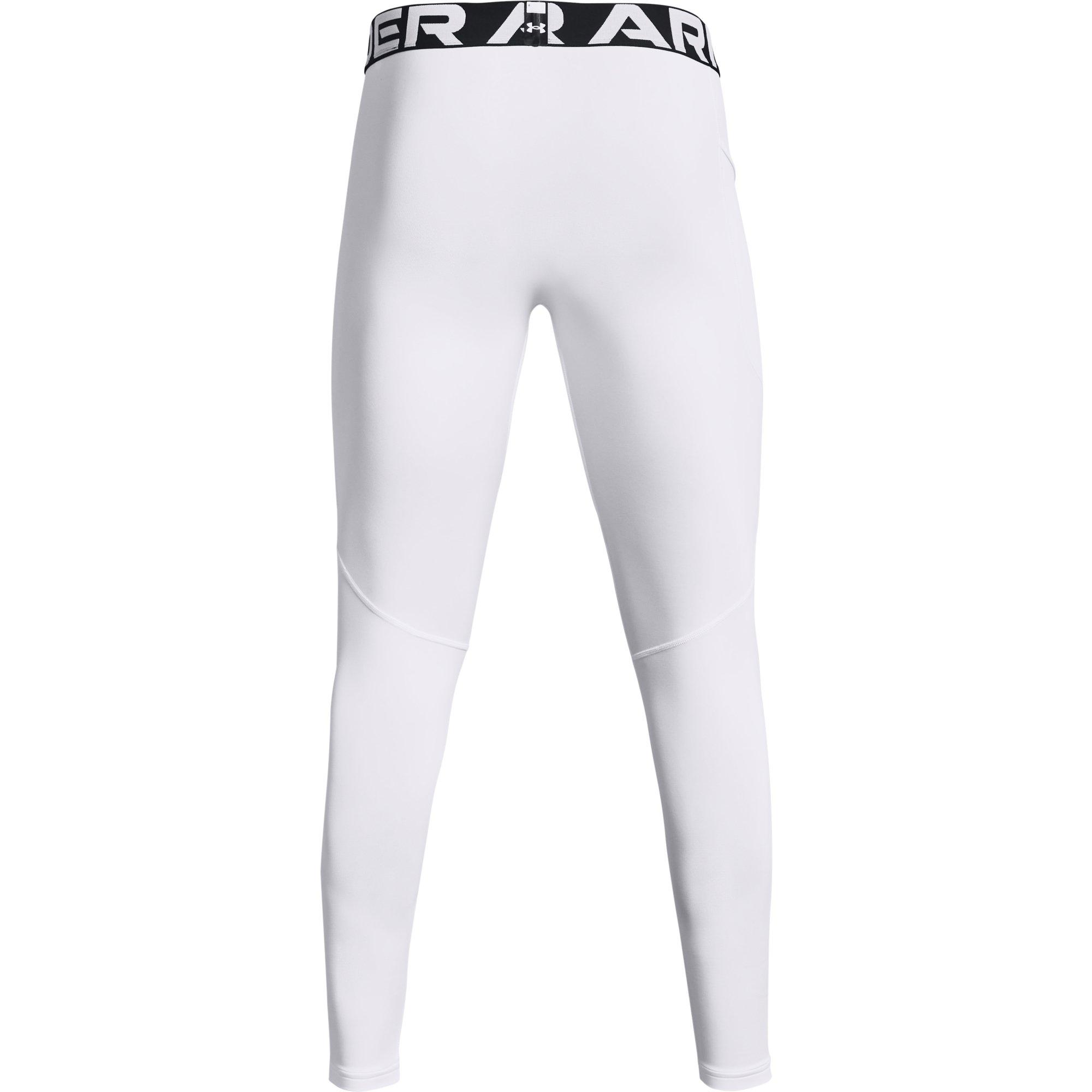 Under Armour Men's "White/Black" ColdGear&reg; Armour Leggings - WHITE/BLACK Thumbnail View 6